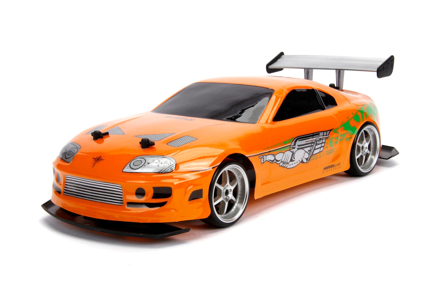 Jada Toys 9330753314R03 Fast & Furious RC Car, Drift 1995 Toyota Supra, Turbo, Drift function, 4-wheel drive, Remote Control Car, 2-channel radio control, USB charging function, 1:10 scale, orange