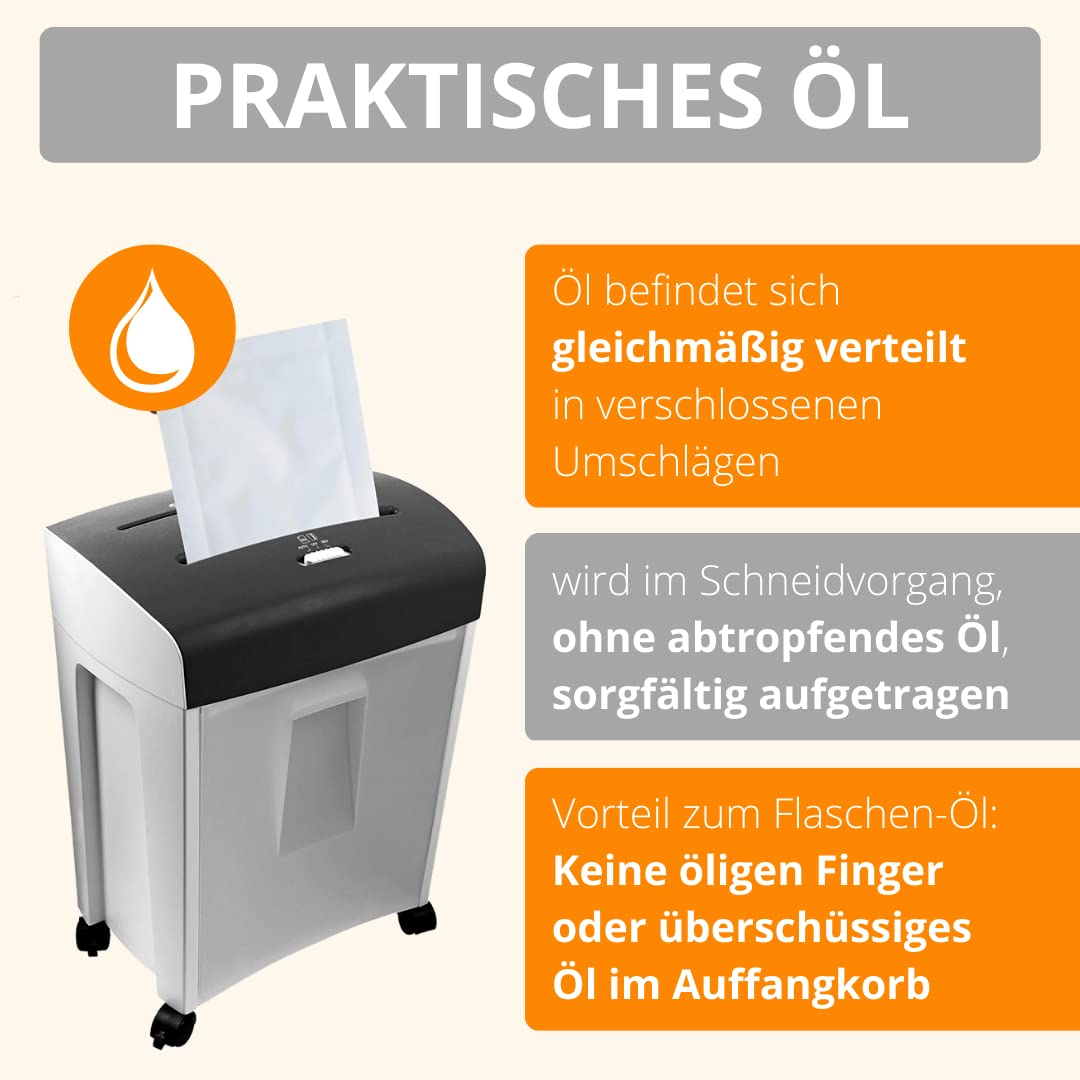 AMATHINGS oil paper for shredder fits DIN A4 slot - lubricant sheets for shredder available in 30-pack - oil sheets for shredder.