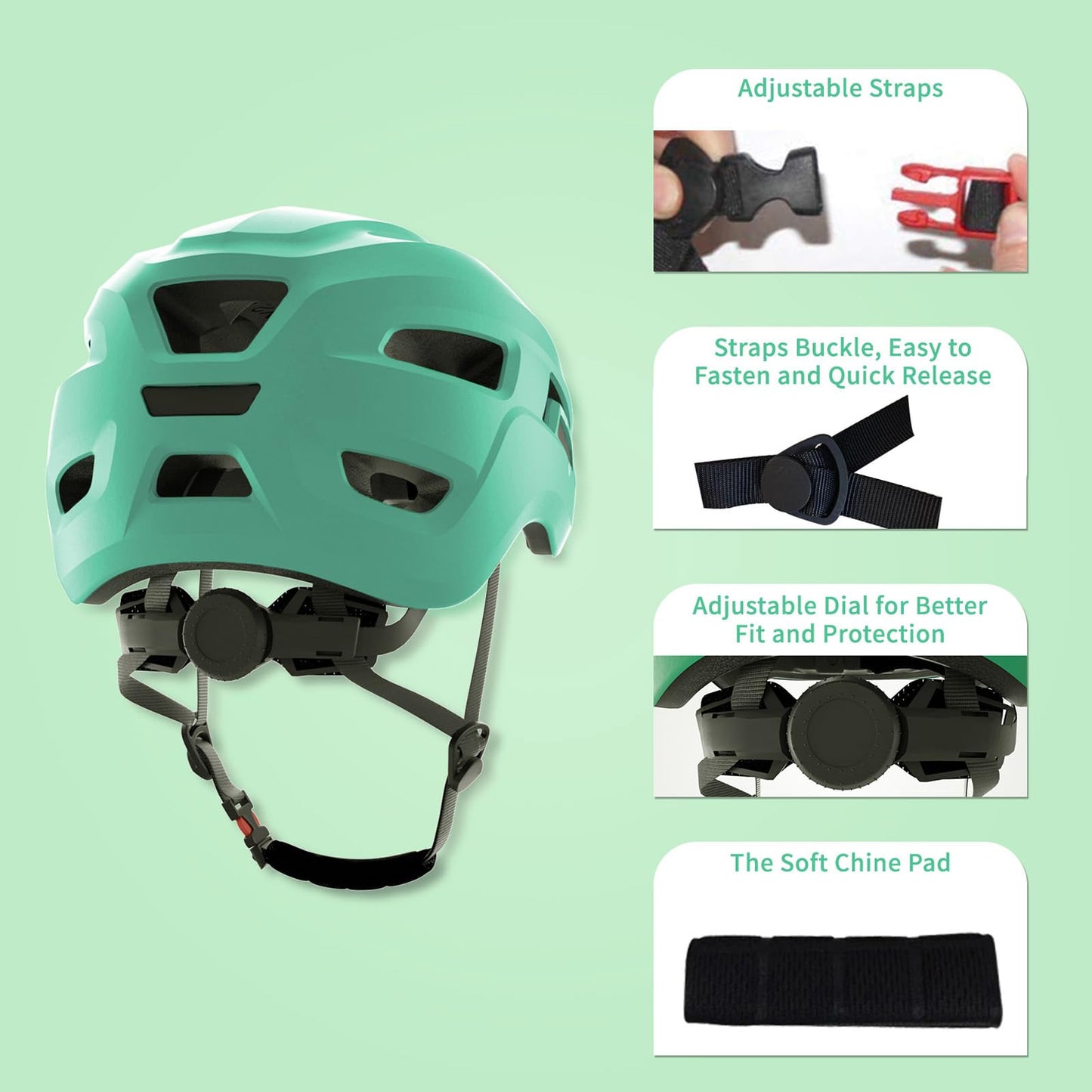 KORIMEFA Toddler Helmet Kids Bike Helmet Baby Multi-Sport Adjustable Helmet Sports Helmet Cycling Bike Roller Skateboard Helmet Lightweight for Kids Boys Girls 2-8 years old (Green, S)