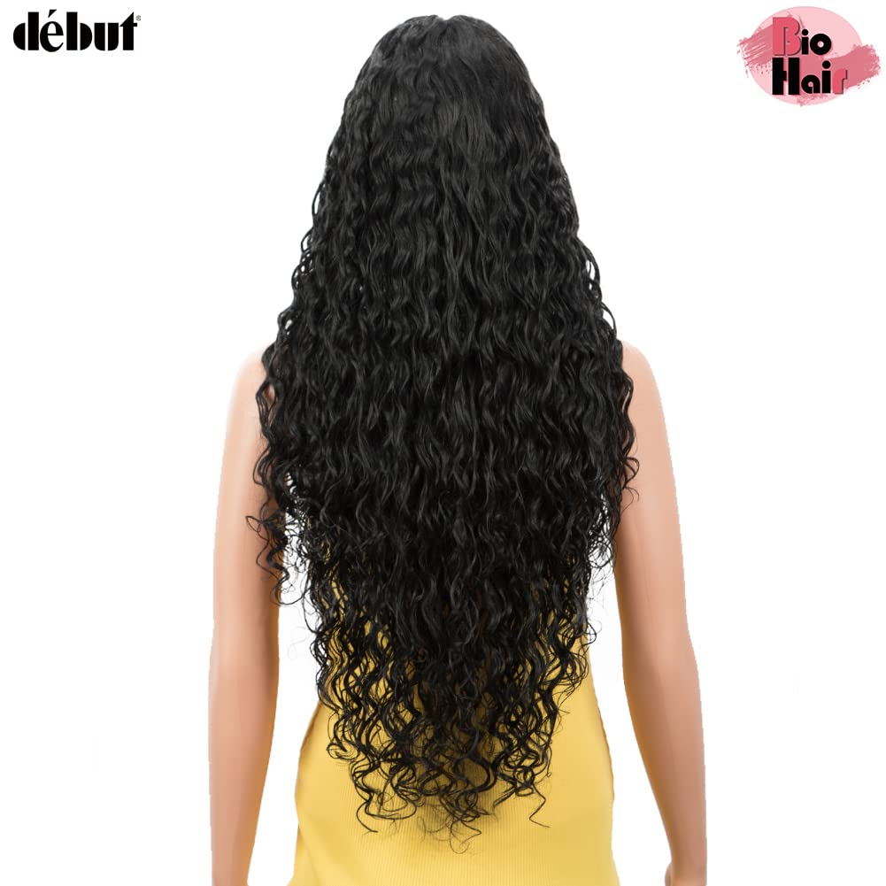 DEBUT Lace Front Wig Long Curly Wig for Women 76 cm 263g Synthetic Hair Side HD Lace Front 150% Density(76 cm,1B)