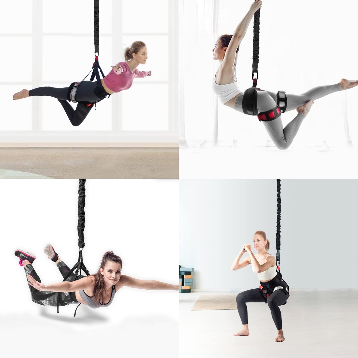 DASKING Heavy Bungee Band Set, Air Yoga Resistance Bungee Stretch Belt, 4D Bungee Dance Rope, Exercise Resistance Belt Training Fitness Home Gym Professional Training Equipment