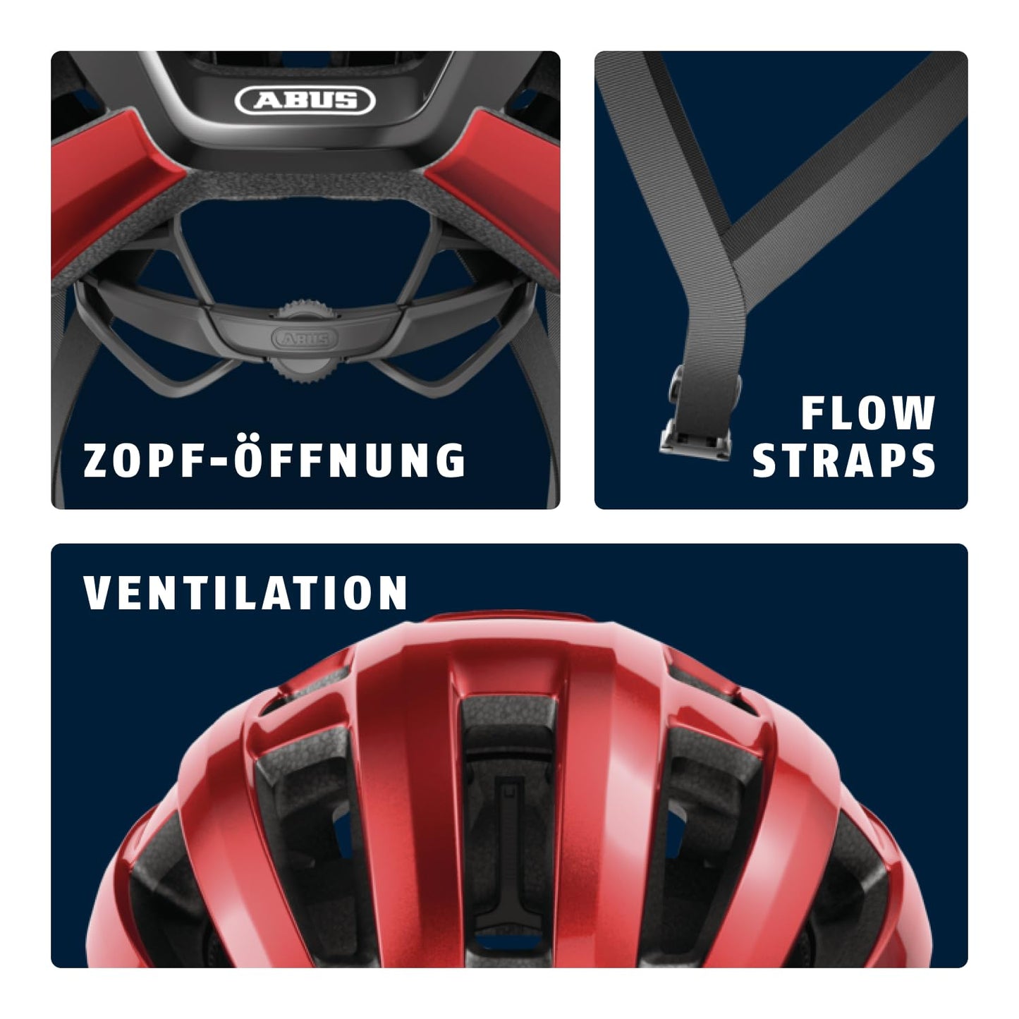 ABUS road bike helmet PowerDome MIPS - lightweight helmet with smart ventilation system and impact protection - Made in Italy - for men and women - Red, Size S