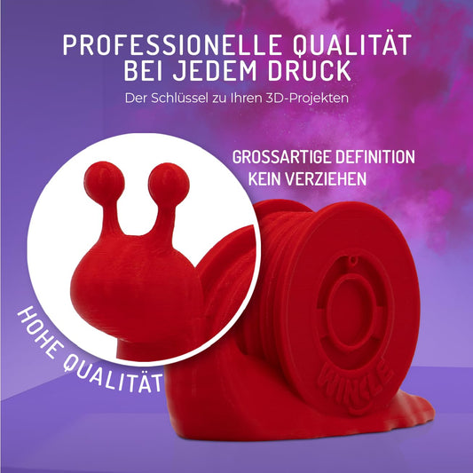 WINKLE PLA HD Filament 1.75mm Jet Black, 1kg Spool, 3D Printer Filament Compatible with FDM Printers, 3D Printing Materials, Dimensional Accuracy +/- 0.05mm, Biodegradable Easy to Print