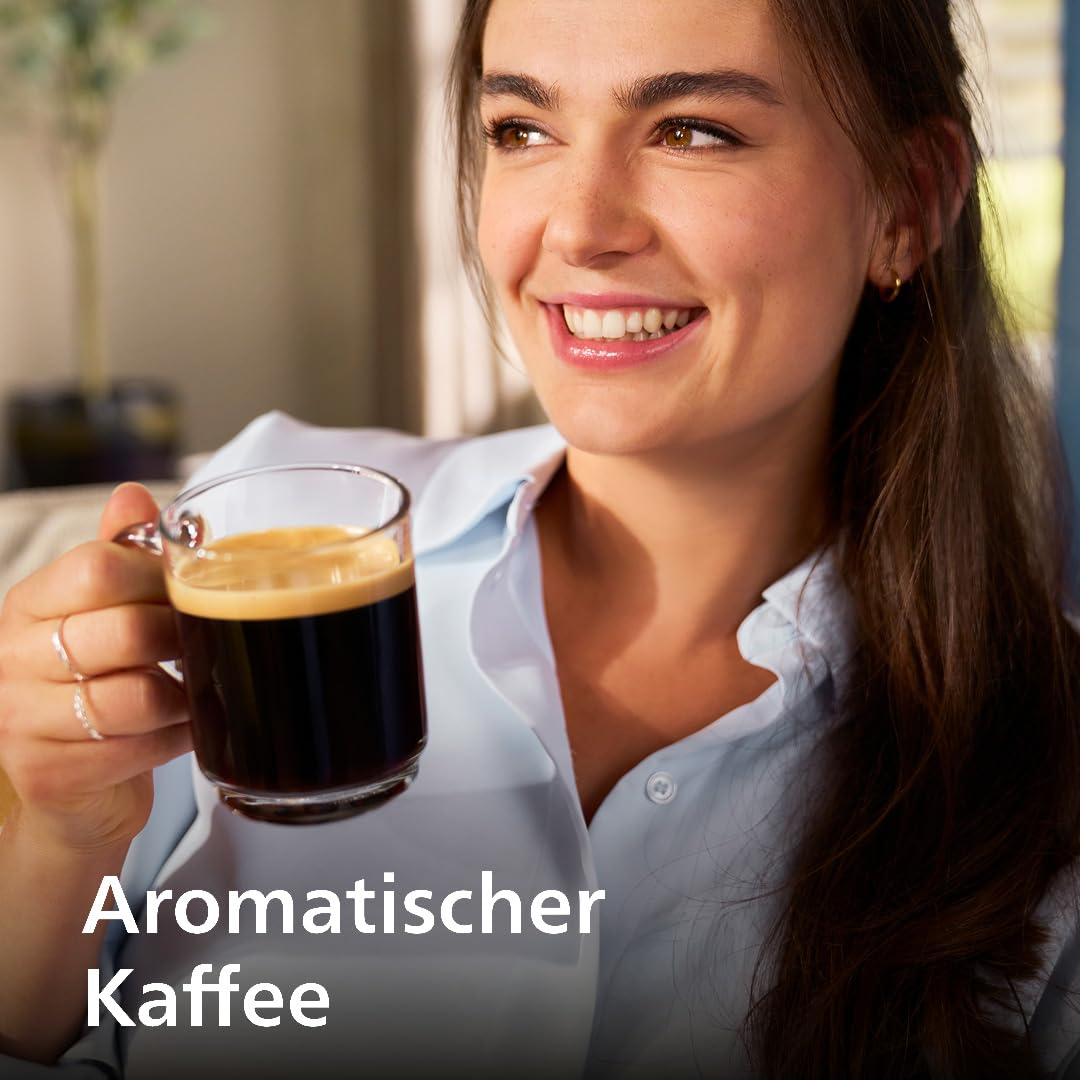 Philips 5500 Series Coffee machine - LatteGo milk system, 20 hot and cold coffee specialties, 40% quieter with SilentBrew, QuickStart, Gray (EP5544/50)