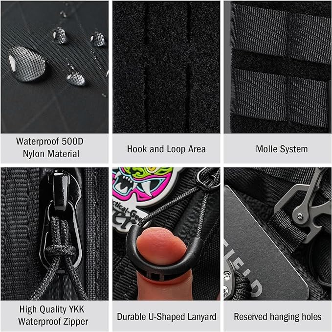 VIPERADE VE27 X-Pac EDC Organizer is a small EDC pocket pouch with 4 pockets, perfect for storing multitool pocket organizer tools. Features a black design with Velcro area.