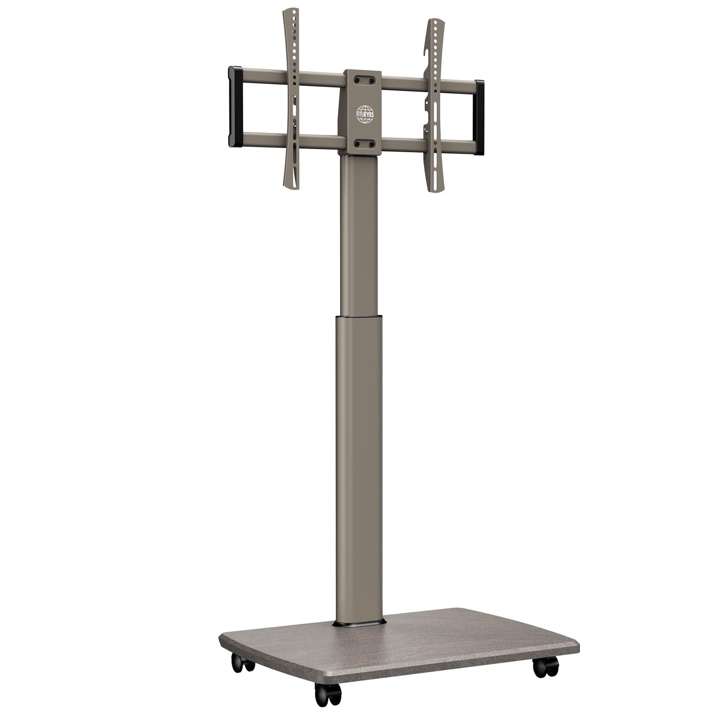 FITUEYES TV Floor Stand with Wooden Shelf TV Base TV Stand TV Stand with Wheels height adjustable swivel for 32 to 70 inch flat screen up to 40kg. Max. VESA. 400 * 600