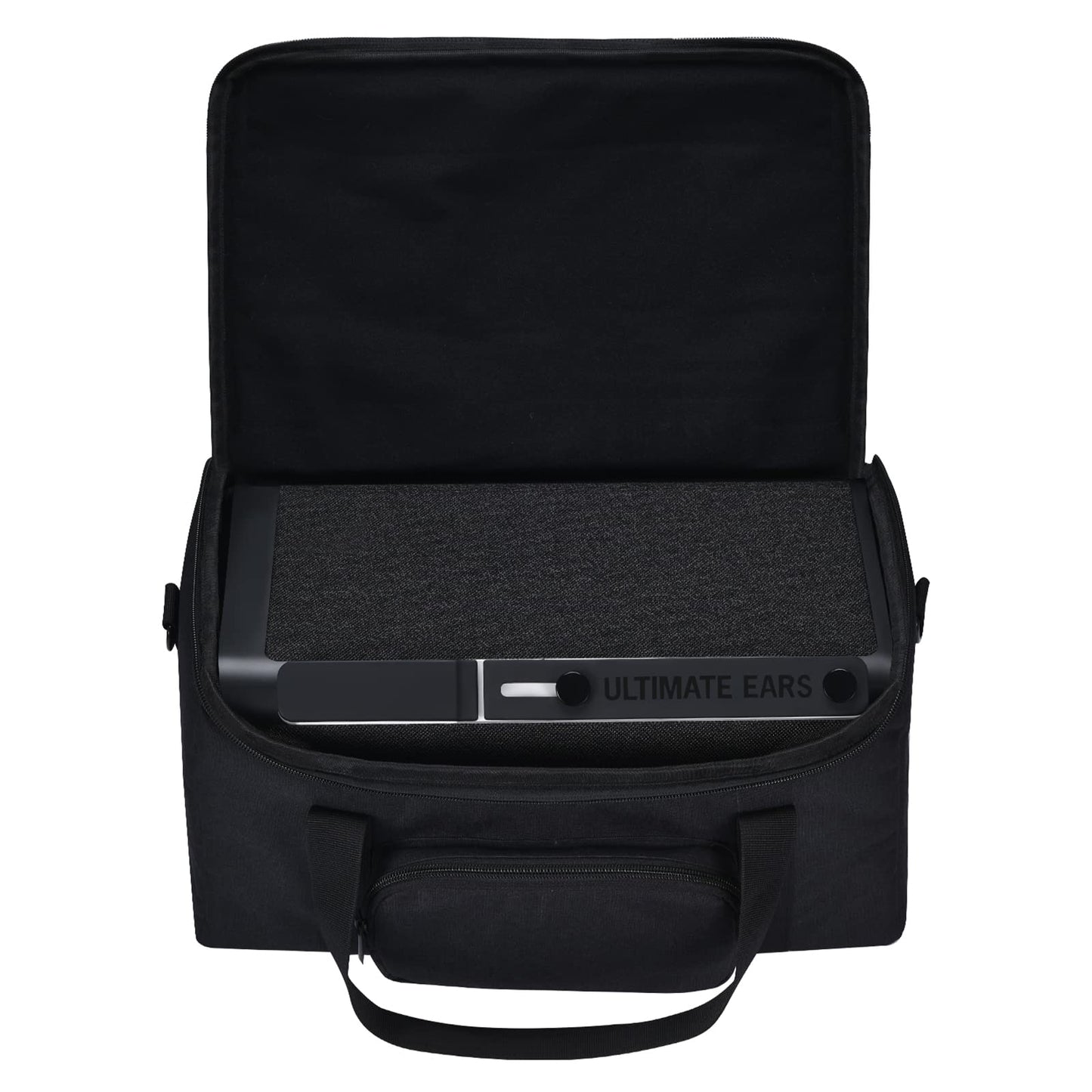 Hzycwgone carrying case for Ultimate Ears HYPERBOOM portable Bluetooth speaker. Includes shoulder strap, additional storage pockets for charger, cables, phone accessories (Black).