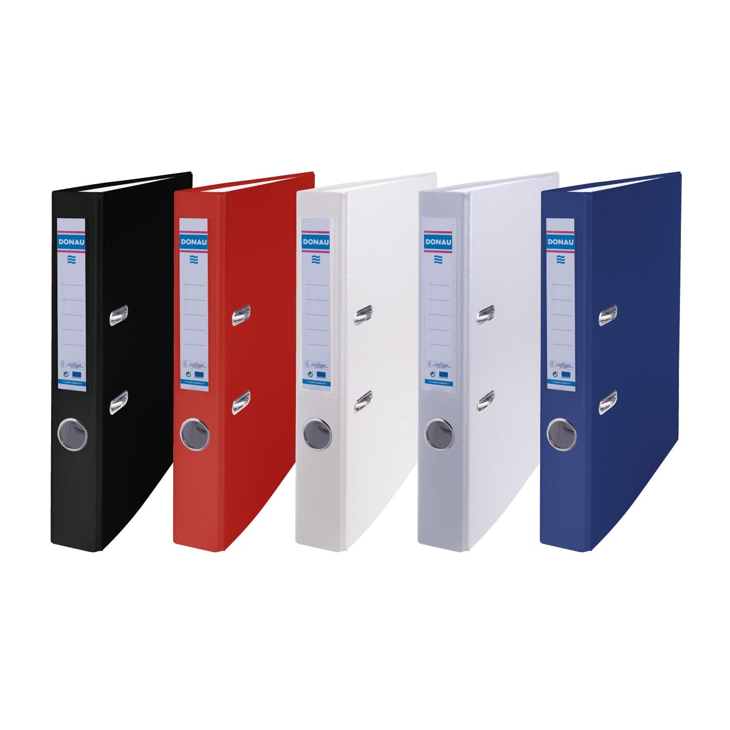 DANUBE Master Folder Narrow 10 Pack FSC/A4 / 5 cm / 10 Pieces/Red/Plastic Cover PP/Cardboard Paper Slotted Folder Office Binder File Ring Binder/ Green Dot