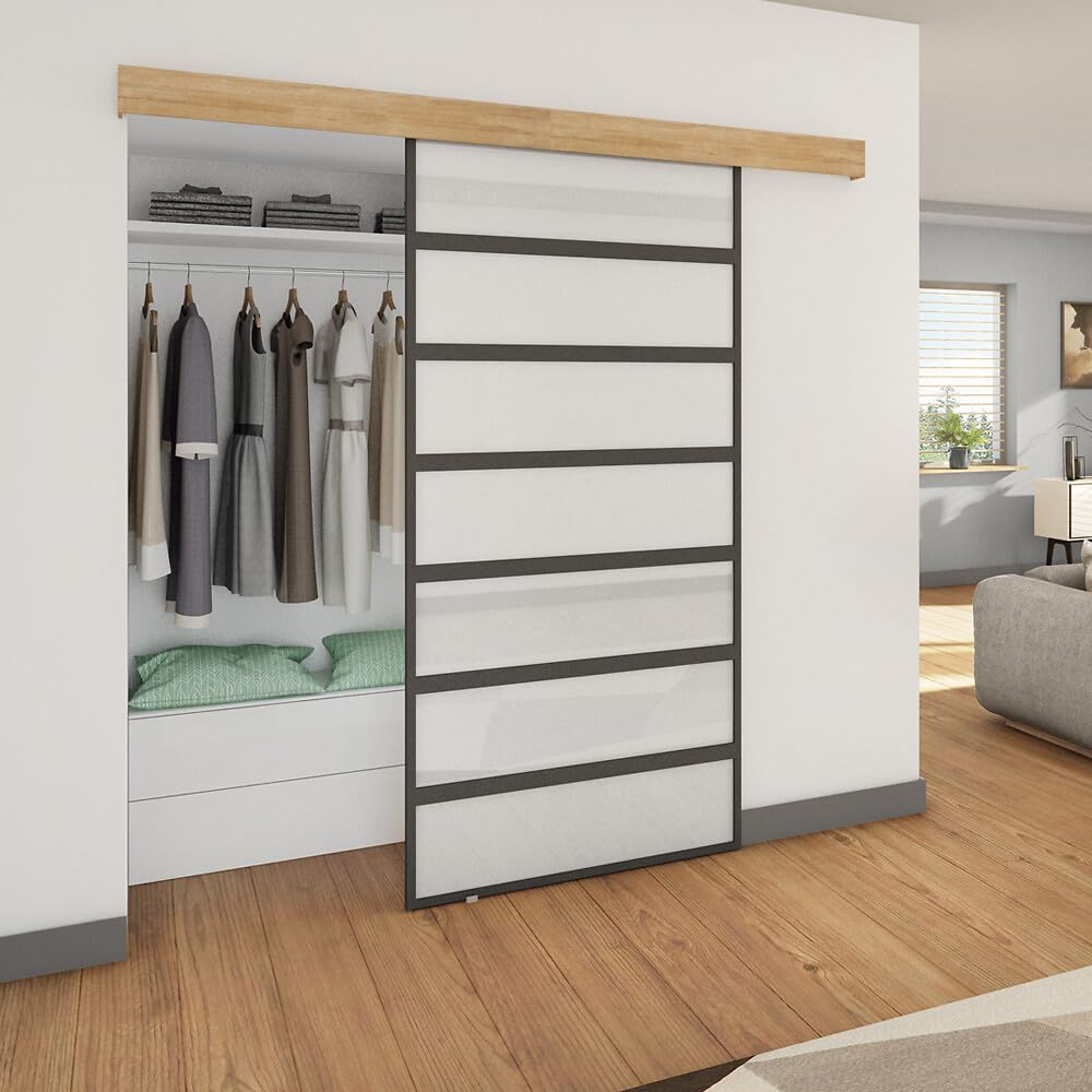 SLID'UP 120 sliding door hardware, 180 cm track, 1 door up to 45 kg, for cabinet doors, wardrobes, niches.