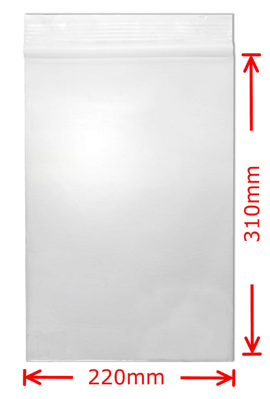 100 pieces of resealable bags 220x310mm 22x31 cm 90mic extra strong zip bags with closure, can be repeatedly closed. Plastic bags suitable for FBA! WorldiesSmartTools
