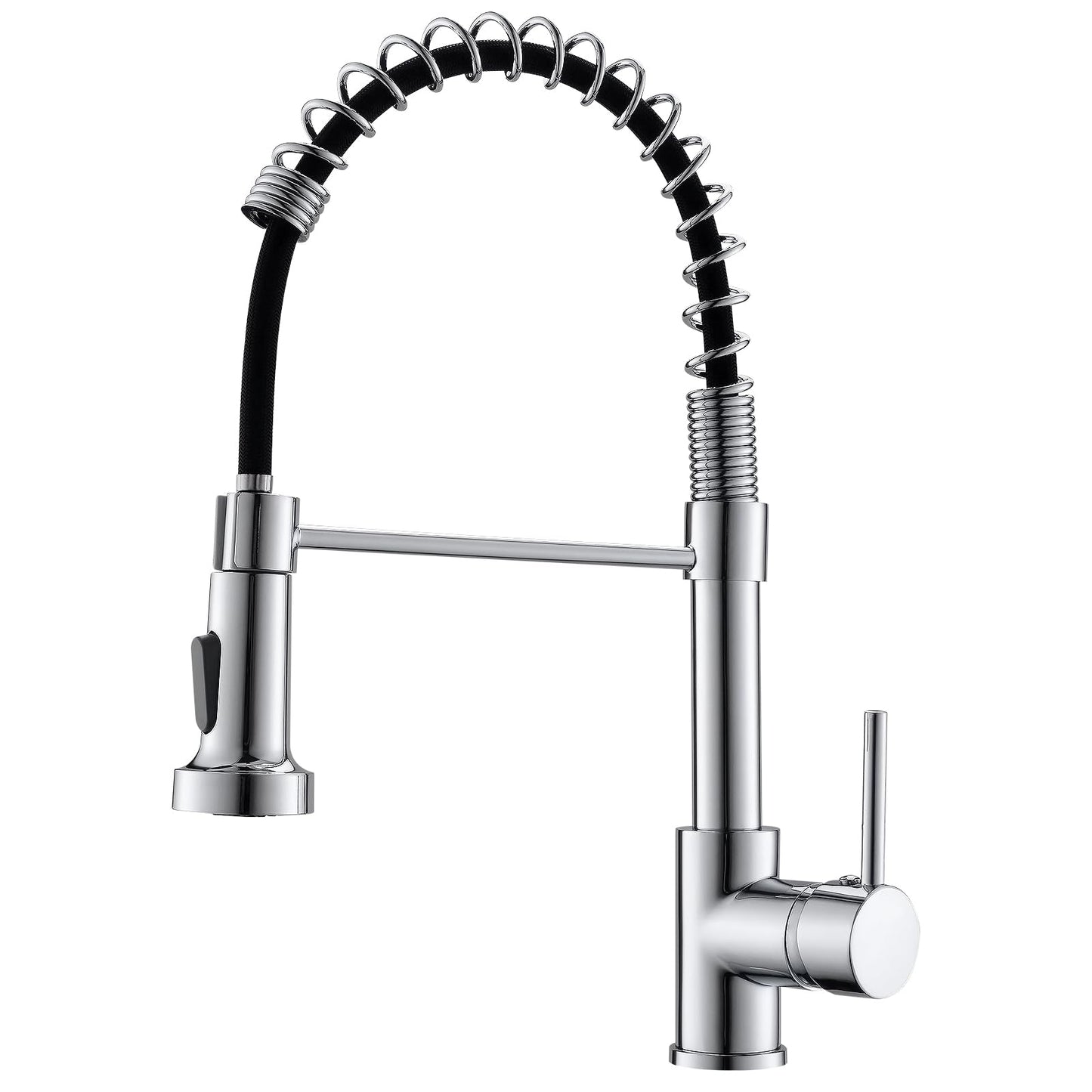 TIMACO kitchen faucet chrome with spiral spring, 360° swiveling sink faucets with two outlets - high pressure.