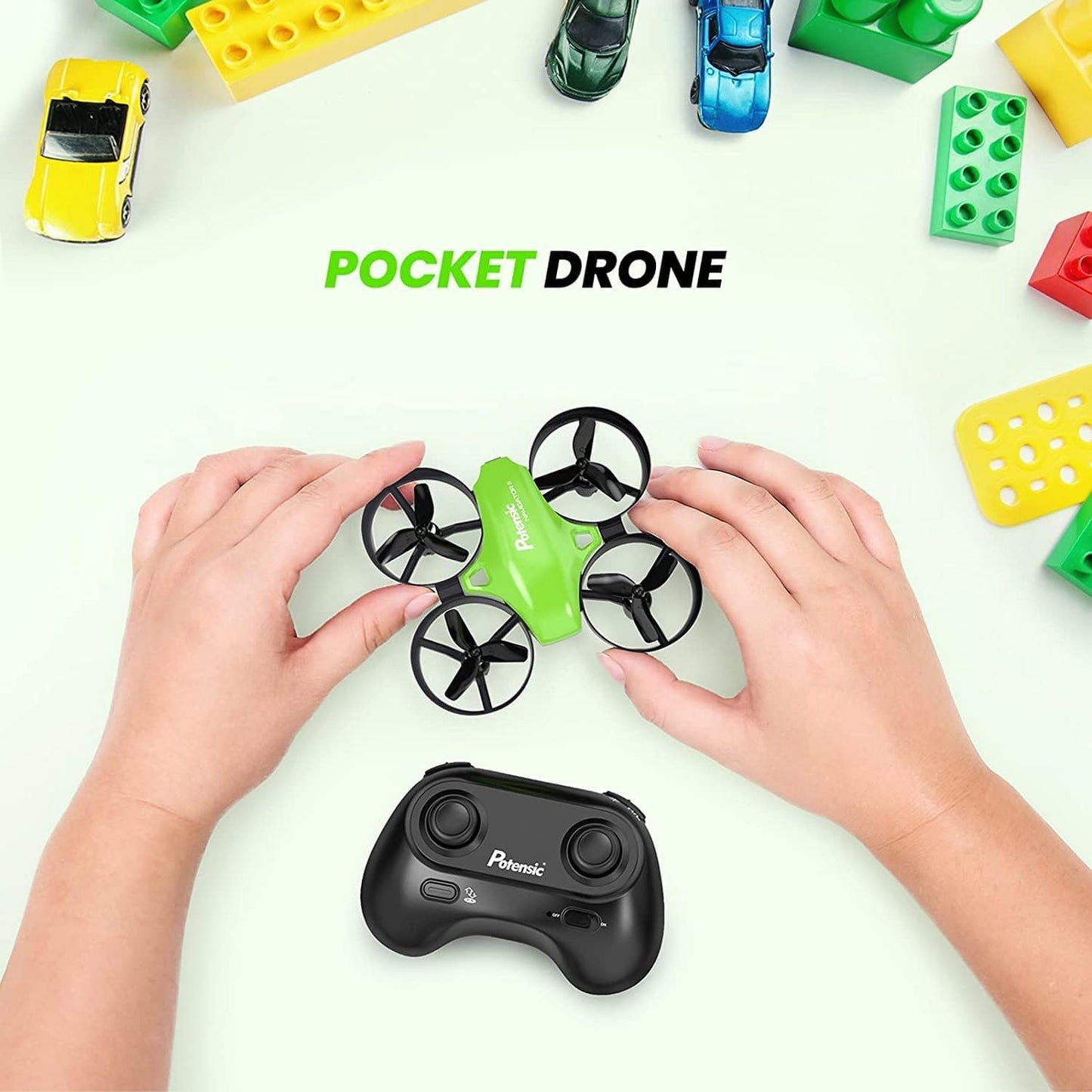 Potensic Mini Drone for Kids and Beginners with 3 Batteries, RC Quadcopter, Mini Drone with Altitude Hold Mode, One Button Take off/Landing, Headless Mode, Toy Drone Helicopter A20 Green