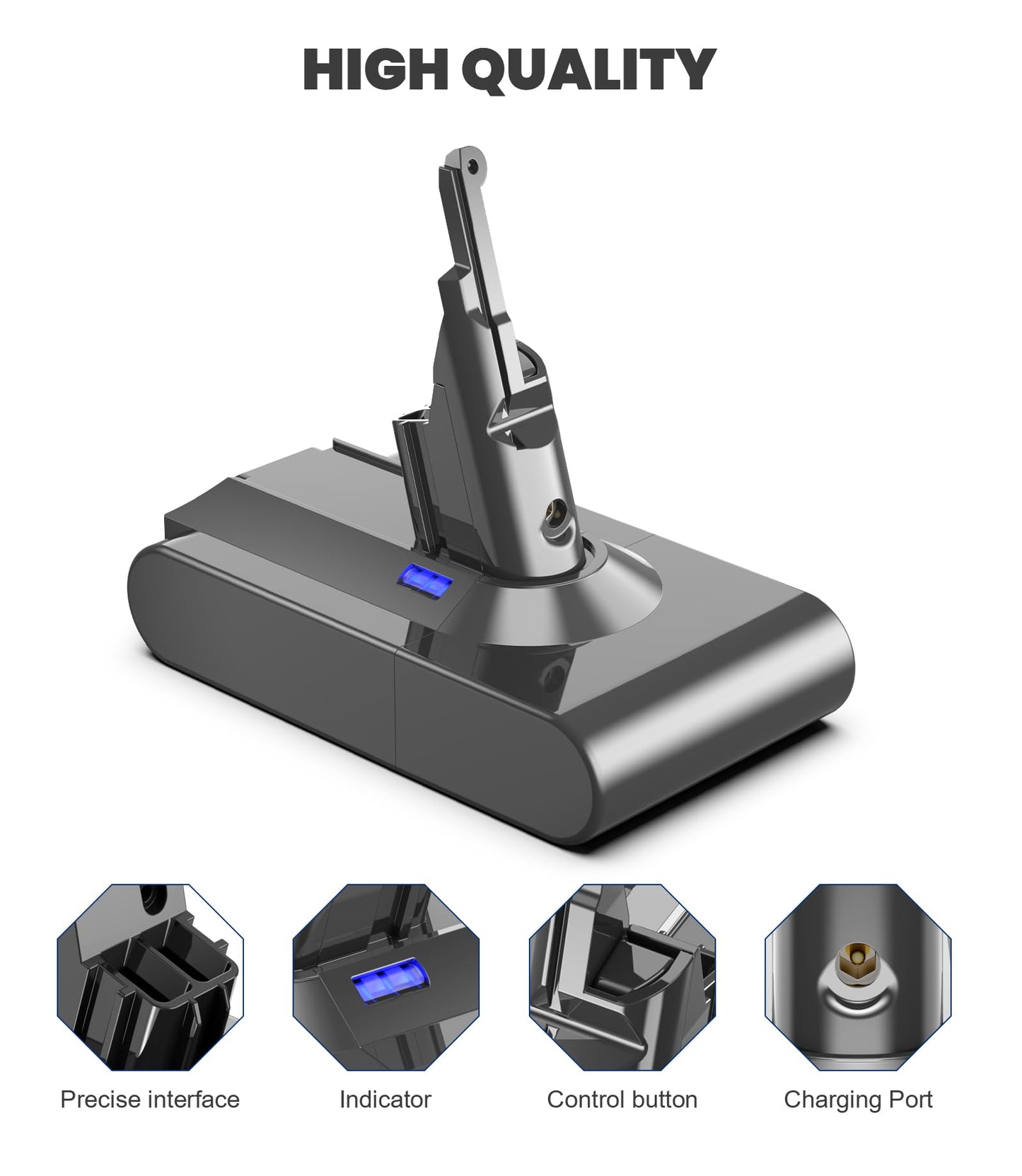 6000mAh/6.0Ah battery for Dyson V8 Dyson SV10 V8 Absolute Animal Motorhead Fluffy Animal Exclusive Cordless Vacuum Handheld Cleaner