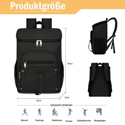 Cooler backpack, large insulated cooler bag, 30L waterproof cooler backpack, ultralight backpacks, picnic bag, thermal bag, large capacity for beach, camping, BBQ (black)