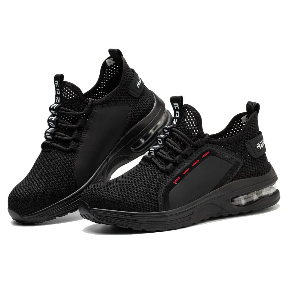 Rona Shoes Safety Shoes Work Shoes Steel Toe Shoes Lightweight Comfortable Sporty Protective Work Shoes Men Women Luna Black EU 36