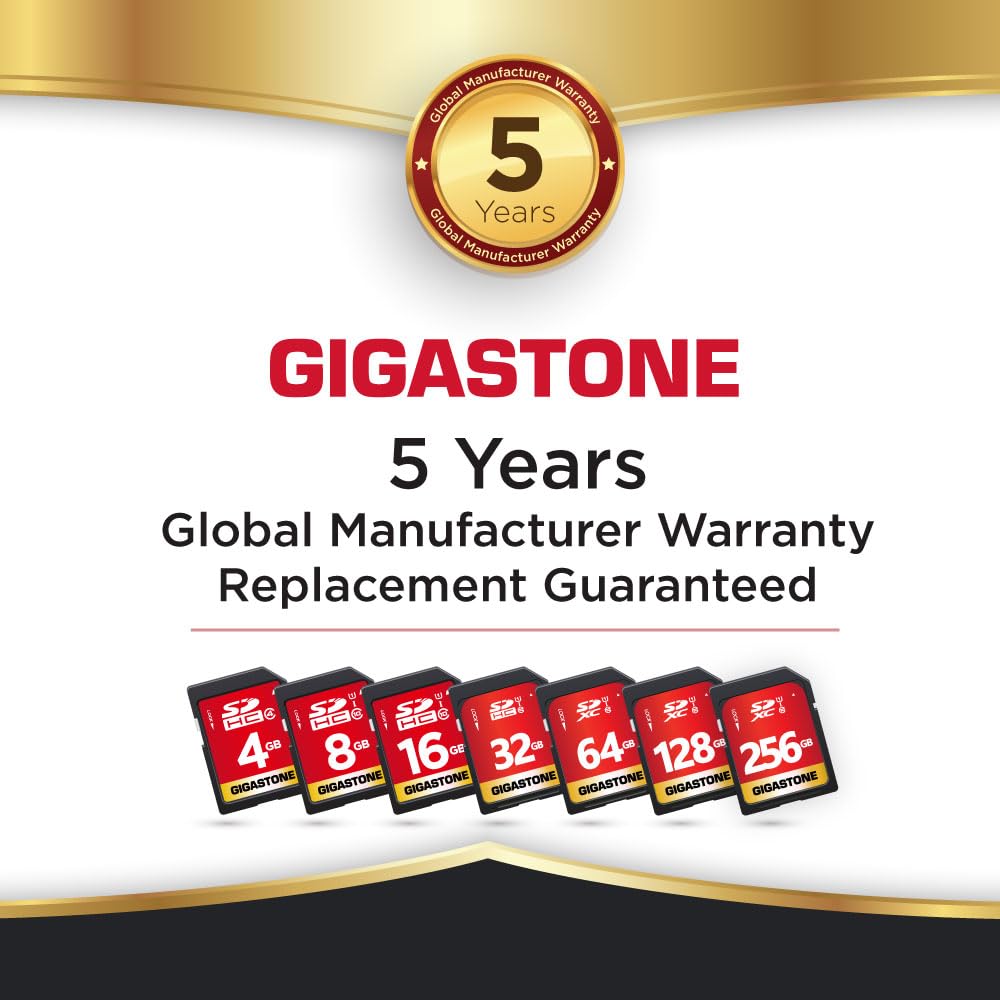 GIGASTONE 32GB SDHC Memory Card 5-pack, UHS-I U1 Class 10, up to 80 MB/s. for digital cameras Canon Olympus PC