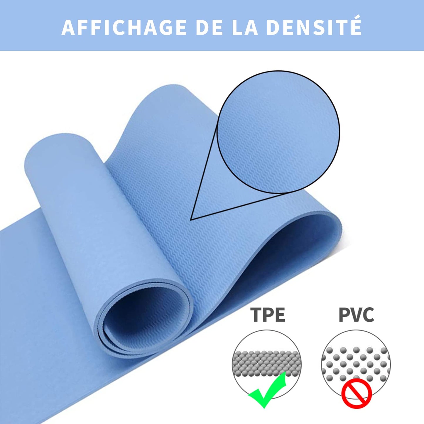 Good Night Gymnastics Mat Yoga Mat Fitness Mat Non-slip Exercise Mat Sports Mat Pilates Mat Floor Mat With Carrying Strap 183 x 61 x 0.6 cm (Blue)