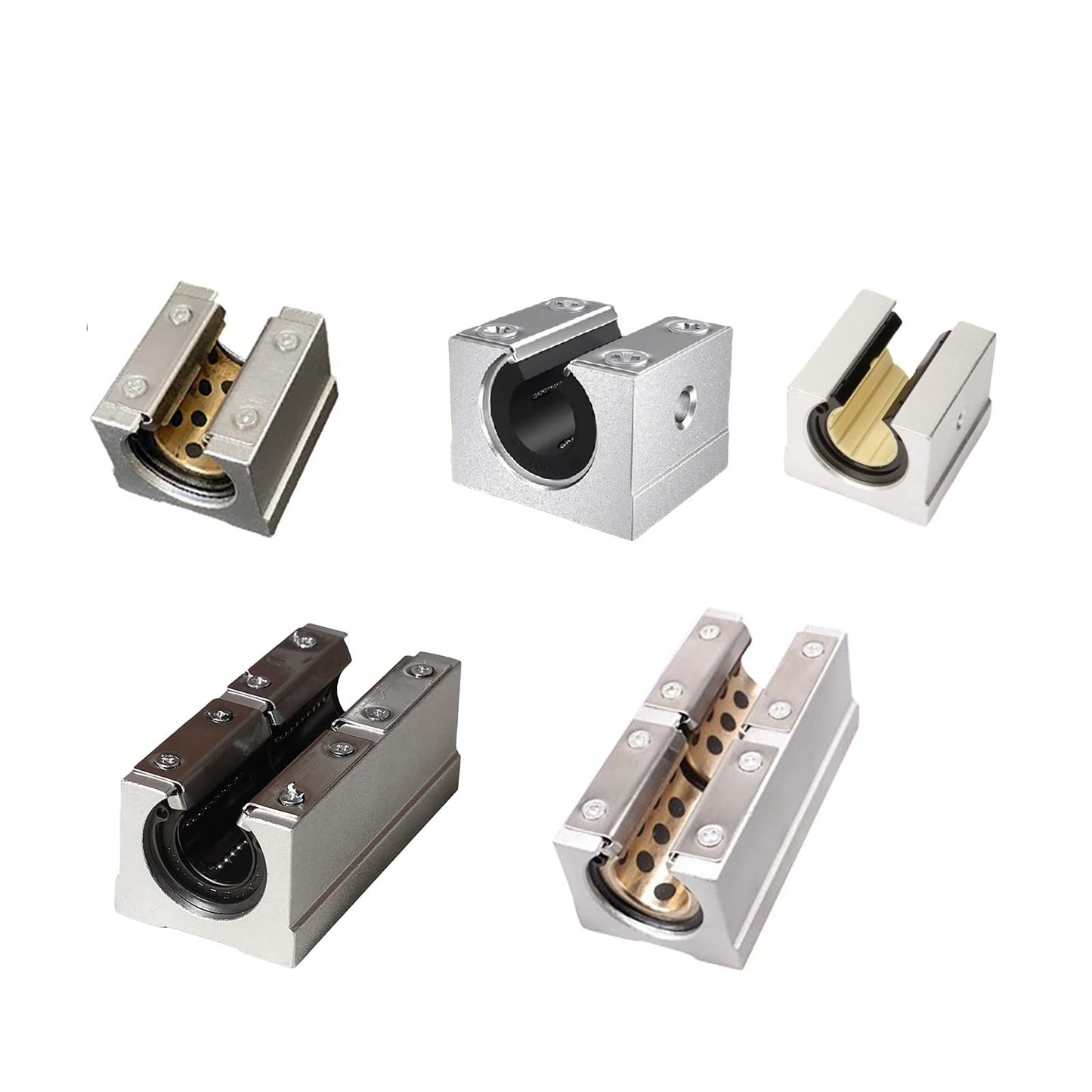 Coavoo 2 pieces SBR12LUU 12mm linear ball bearing slide block Open slide block bearing blocks for SBR12 linear motion shaft guides slide rails as CNC router parts
