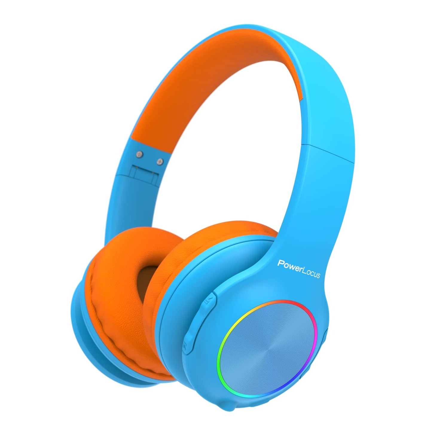PowerLocus Kids Bluetooth Headphones, Wireless Headphones with LED Lights and 94DB Volume Limitation, Foldable Design, HD Stereo, Micro SD, Built-in Microphone for School/Laptop/Phone/TV