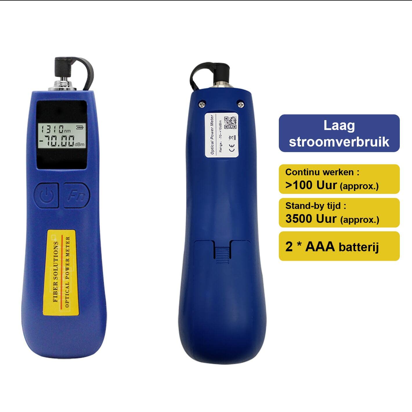 ALLGRIIT Optical Power Meter -70~+10dBm, fiber tester for 800-1700nm wavelengths, high precision and lightweight at only 68g (AT-TL537OPM)