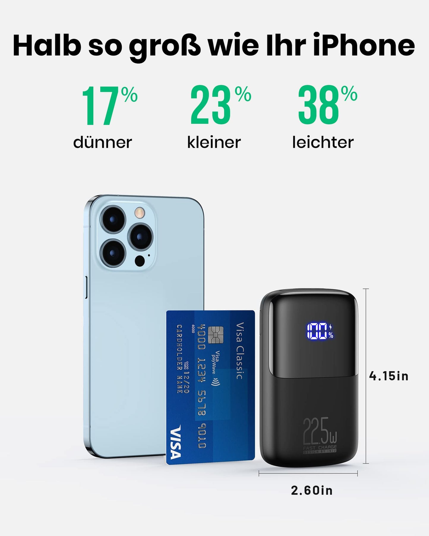 INIU Power Bank, 22.5W Fast Charging 10000mAh Portable Charger Small But Powerful, PD3.0 QC4.0 USB C Input & Output External Battery Pack for iPhone 17 16 15 14 13 12 Pro Max Mini Plus Samsung S23 AirPods iPad, etc.