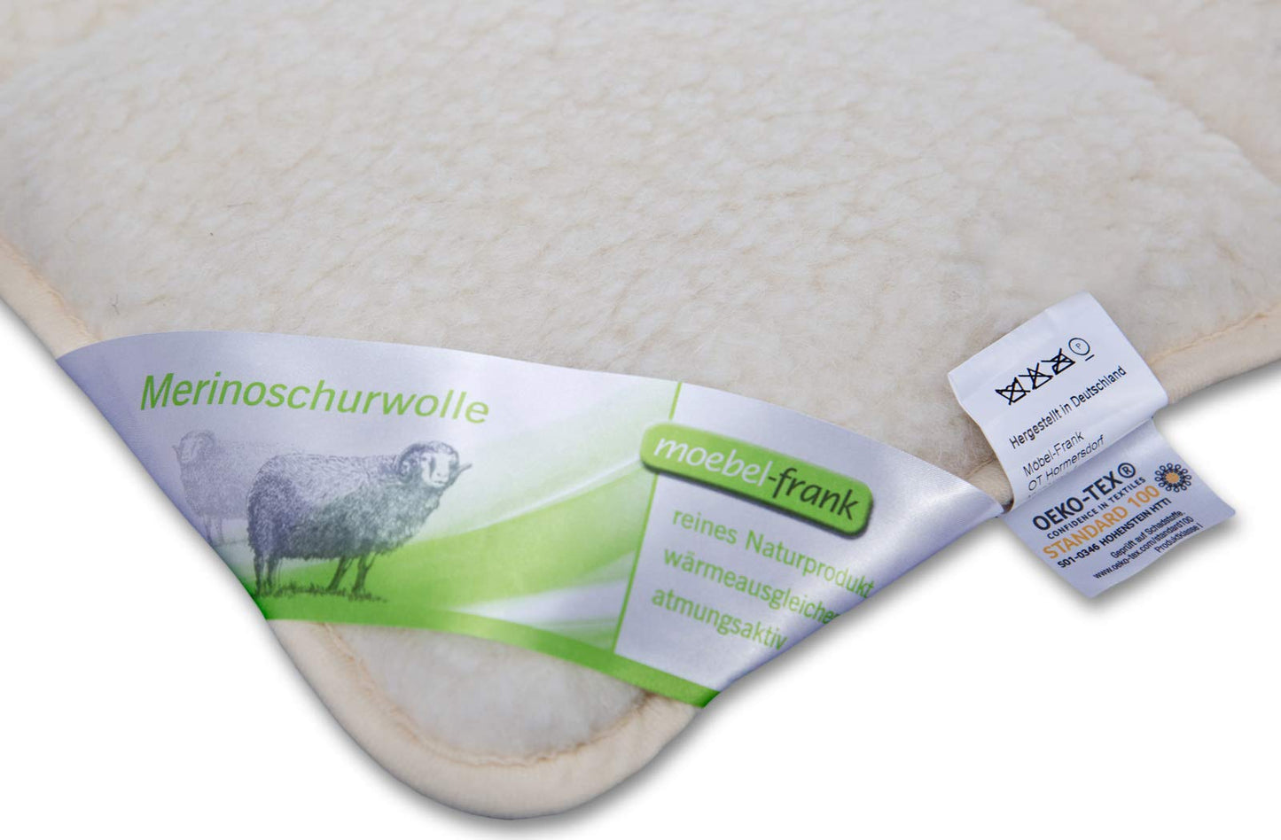 franknature - Underblanket made of lambswool with Merino wool mattress topper 90x200