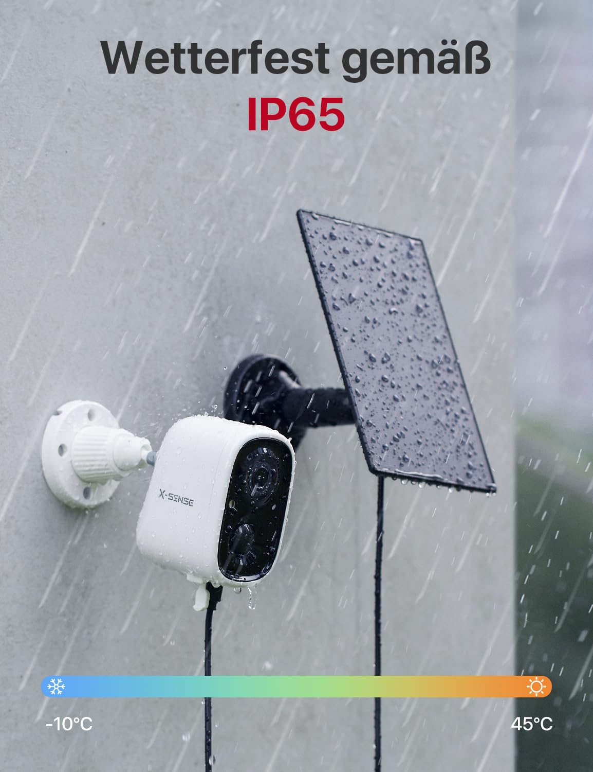 X-SENSE Outdoor Security Camera with Solar Battery, 5000mAh Battery WiFi Camera, Motion Sensor, Color Night Vision, 2-Way Audio, Cloud Storage, Spotlights, IP65 Waterproof, SSC0A 1080p