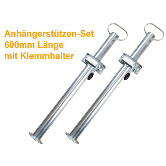 The Drive | 2X Trailer Stabilizers with Clamp Holder for Car Trailers | Jack Stand | Drop Leg Jacks | Trailer Support | Length: 600mm Ø: 48mm