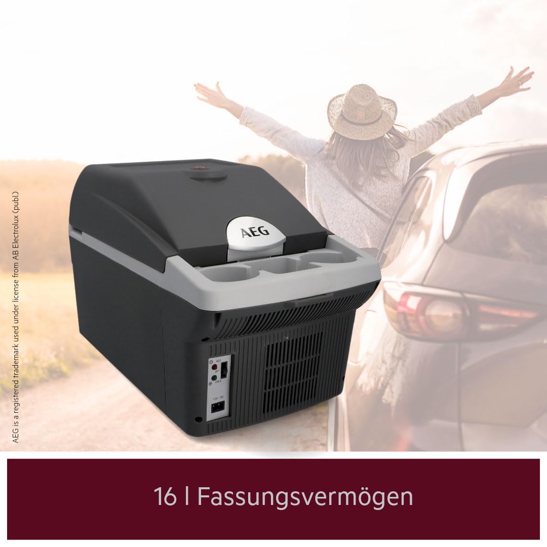 AEG Automotive Board-Bar BK 16 thermoelectric cooler and warmer 16 liters, 12 volts for car and socket, can be fastened in the car.