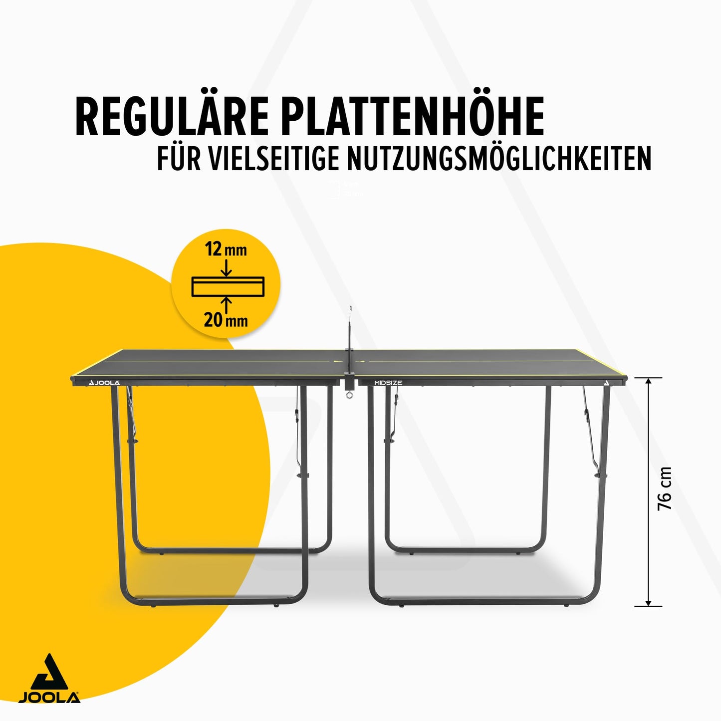 JOOLA Midsize Table Tennis Table, Dark Grey, 19117, 168 x 84 x 76 cm, includes net.