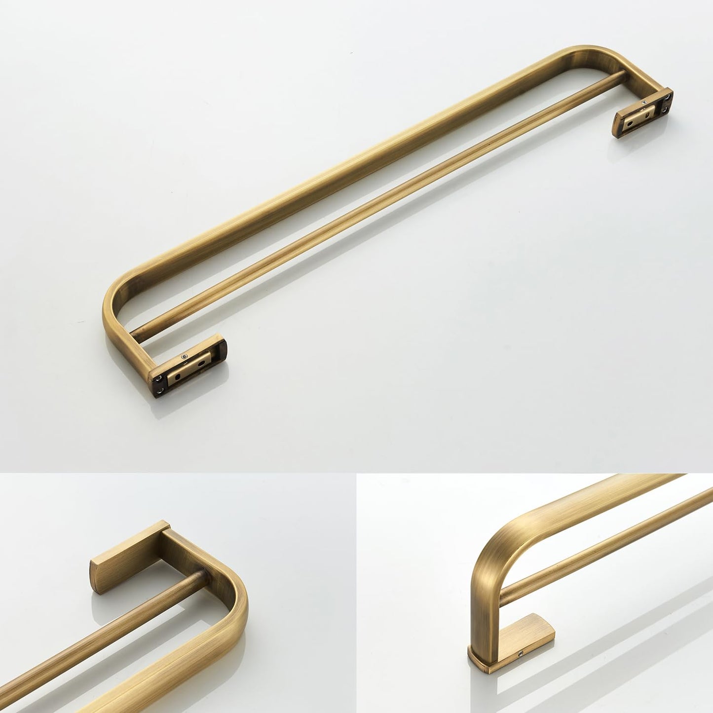 Flybath Towel Rail Double Brass Towel Holder Bath Towel Holder Wall Mount, 57 cm / 22.44 inches, Brushed Bronze.