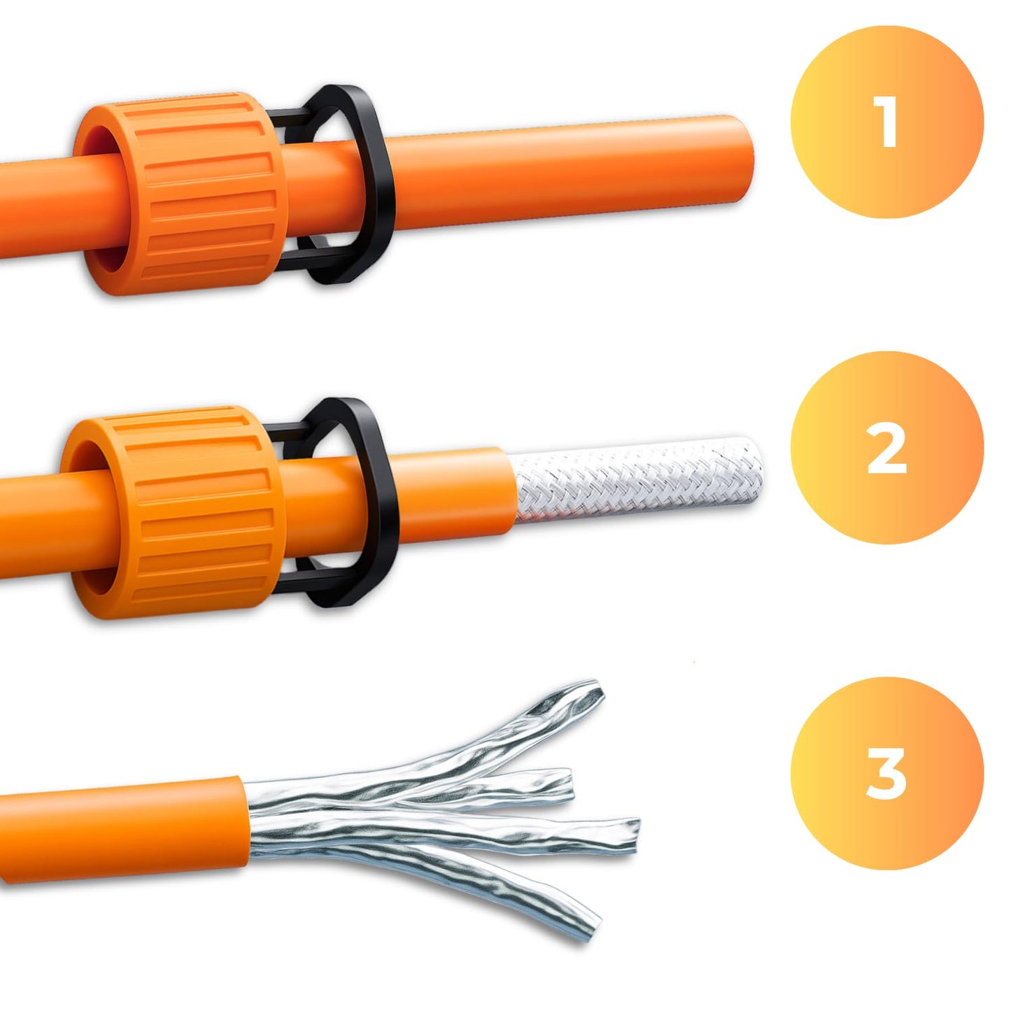 8x RJ45 plugs CAT 7 - tool-free network plugs for Ethernet, installation cables & network cables | Gigabit capable, shielded, 10 Gbit/s, gold-plated contacts.