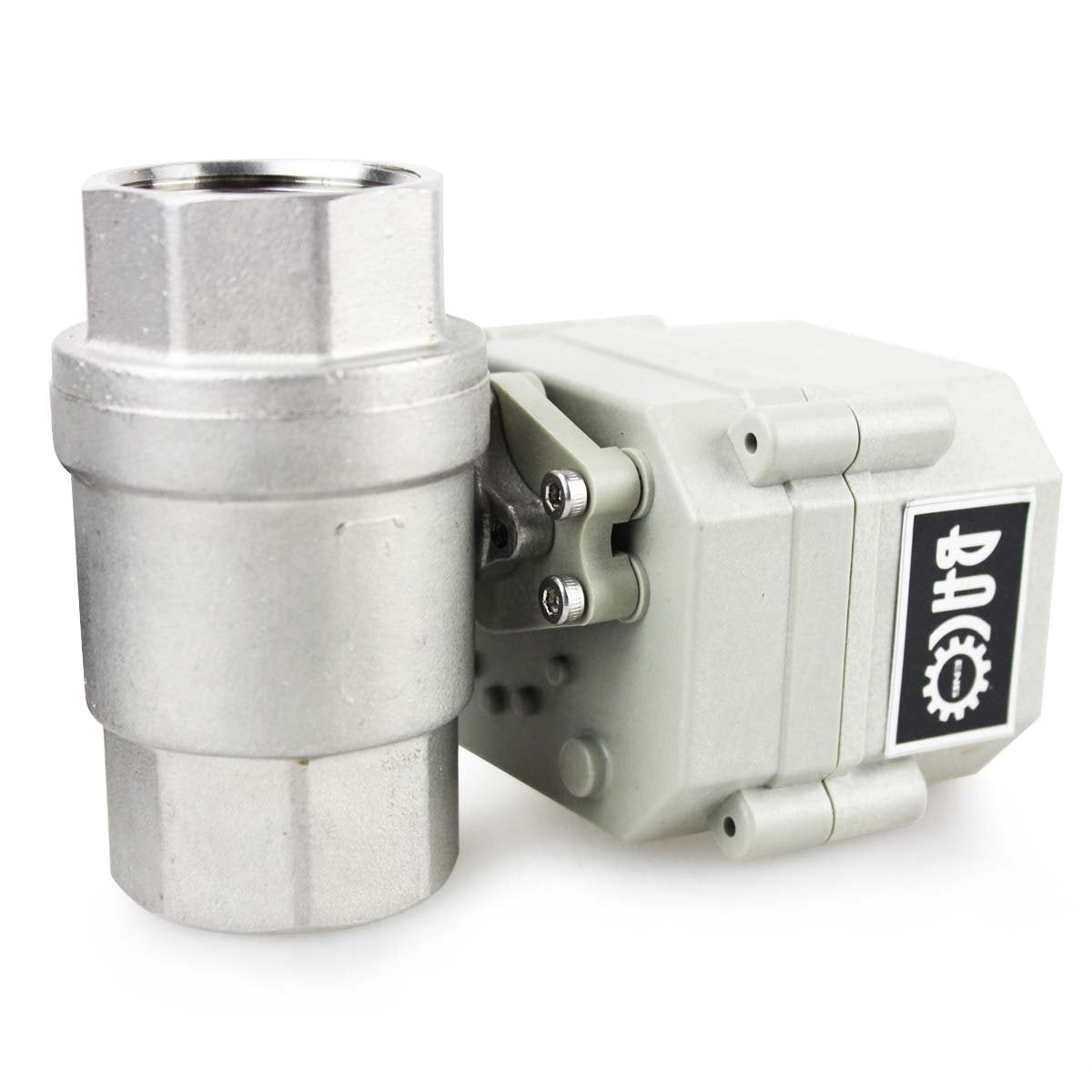 BACOENG AC110/230V 2-way 1" Stainless Steel Motorized Ball Valve Electric Zone Valve with Plug NC