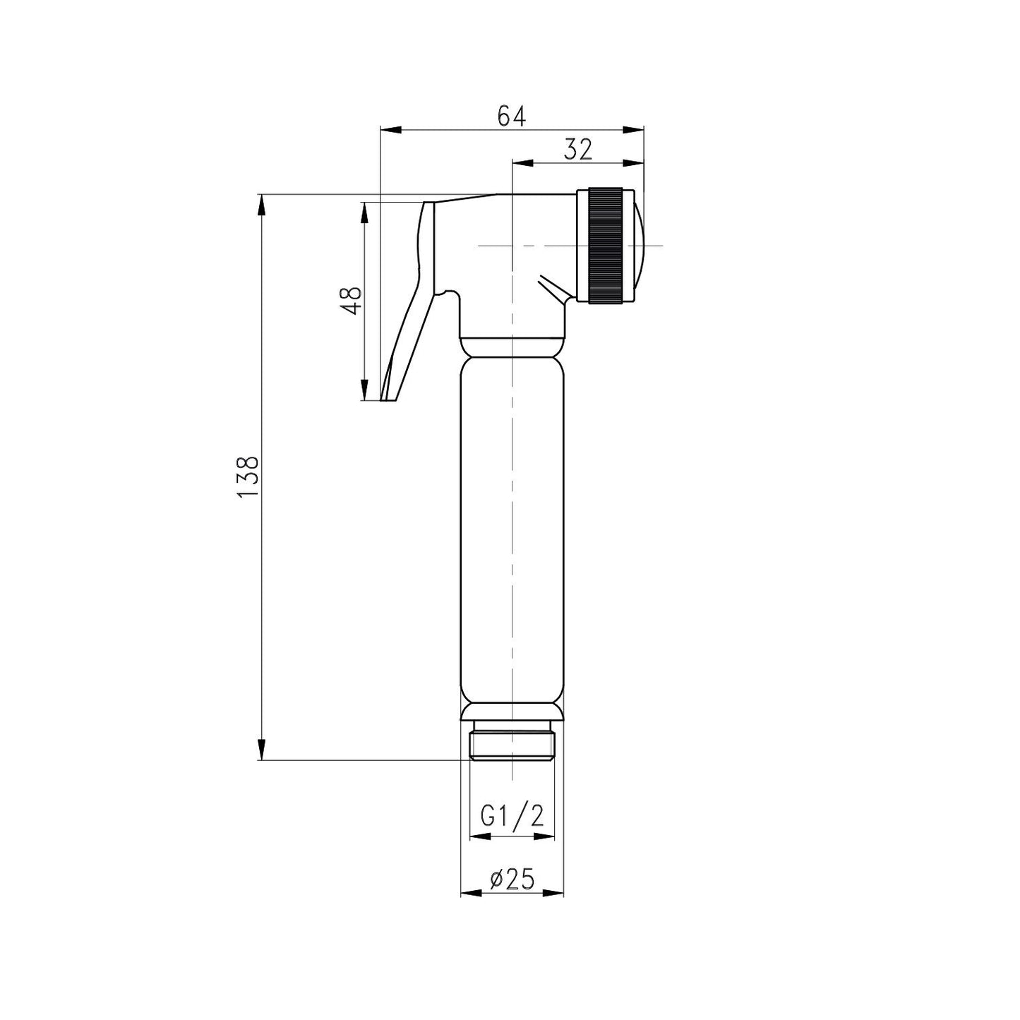 Design WC/bidet handheld shower complete set with shut-off valve - round