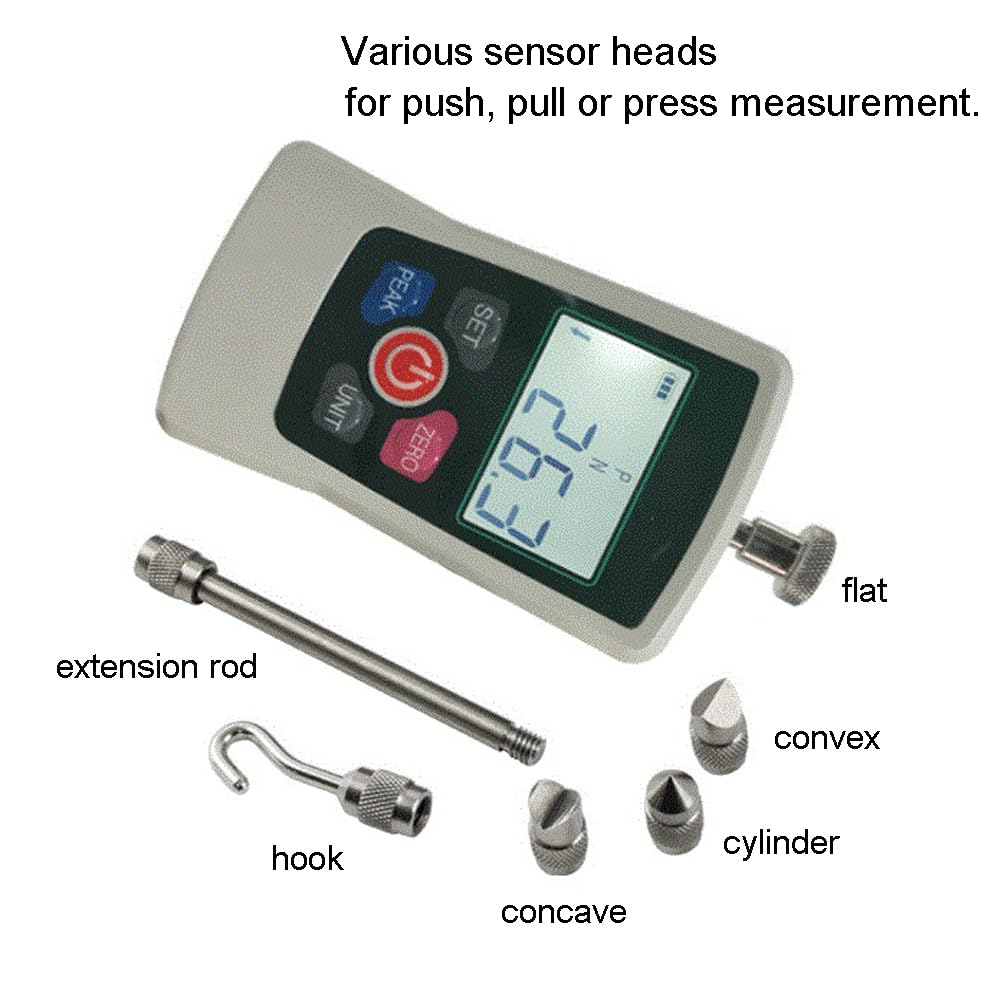 AMF 50N digital force gauge, portable push-pull tester with 3 modes and 4 pressure testing units, readability 0.2 N.