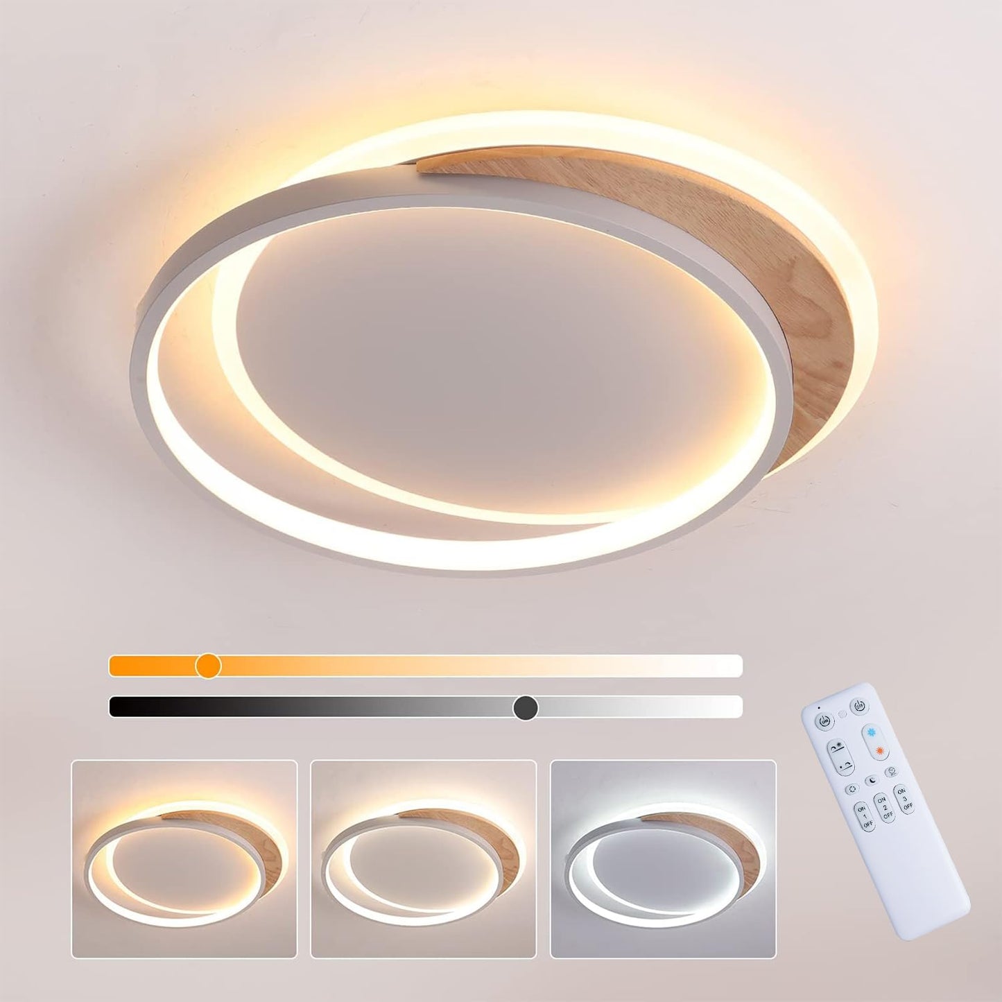 FANLG Ceiling Light Bedroom, 40cm LED Ceiling Light Dimmable 3000K-6000K Lamp Living Room 24W Modern LED Ceiling Light for Bedroom Living Room Balcony Kitchen Hallway Children's Room