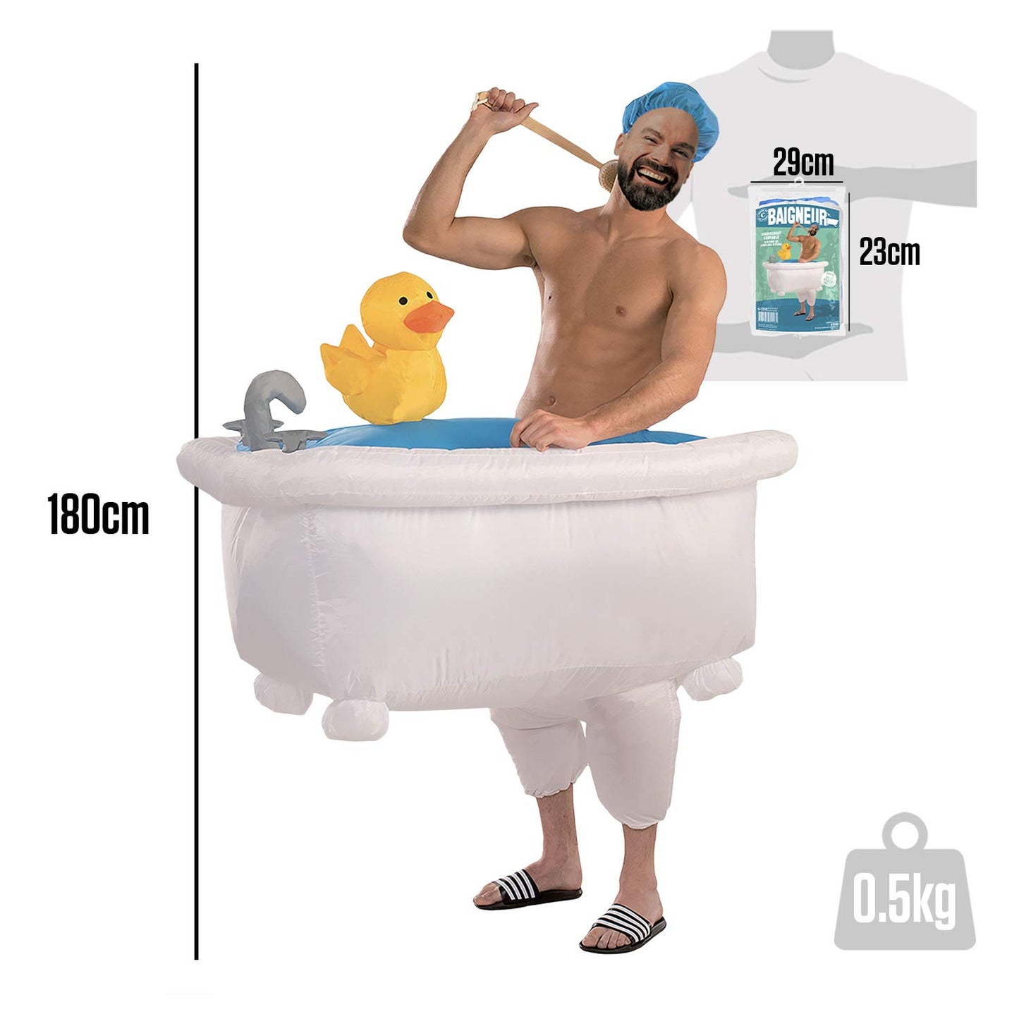 AirSuitĀ® Inflatable Costume Bathtub | Unique Inflated Costume | Premium Quality | Adult Size 160 to 190cm | Polyester | Comfortable to Wear | Durable | With Inflation System | OriginalCupĀ®