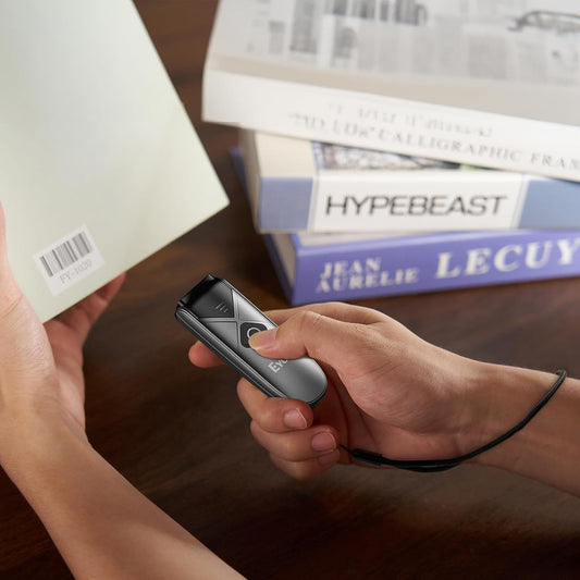 Eyoyo Mini 2D Bluetooth Wireless Barcode Scanner, with Upgraded Scanning Sensor Portable 1D QR Code Scanner, Bluetooth/2.4G Wireless Pocket Inventory Barcode Reader for Tablet iPhone Android iOS PC.