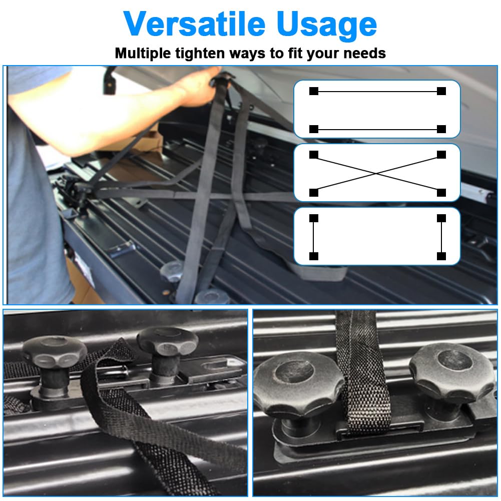 Abnaok 4 Piece Universal Roof Box Mounting U-Bolts, Roof Box Holder Mounting, Stainless Steel U-Bolt Installation Accessories