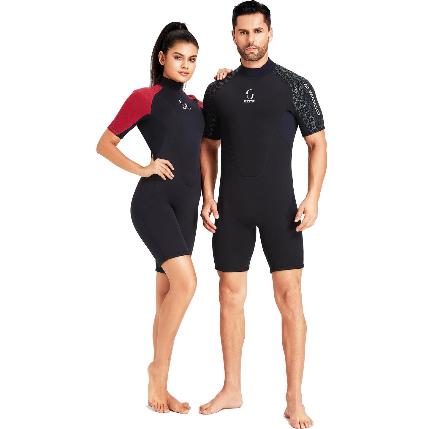Women's Back Zip Shorty Wetsuit Men's 3mm Neoprene Short Sleeve for Surfing Swimming Kayaking Snorkeling Canoeing Diving (Men's Black, 4XL)