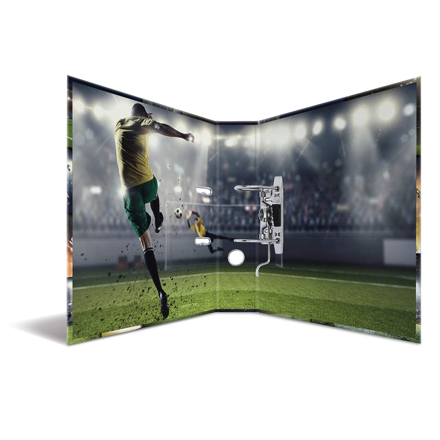 HERMA A4 Football Folder Set, 10 pieces, 7 cm wide, kids ring binder with sports motif, colorful file organizer with inner print for boys and girls