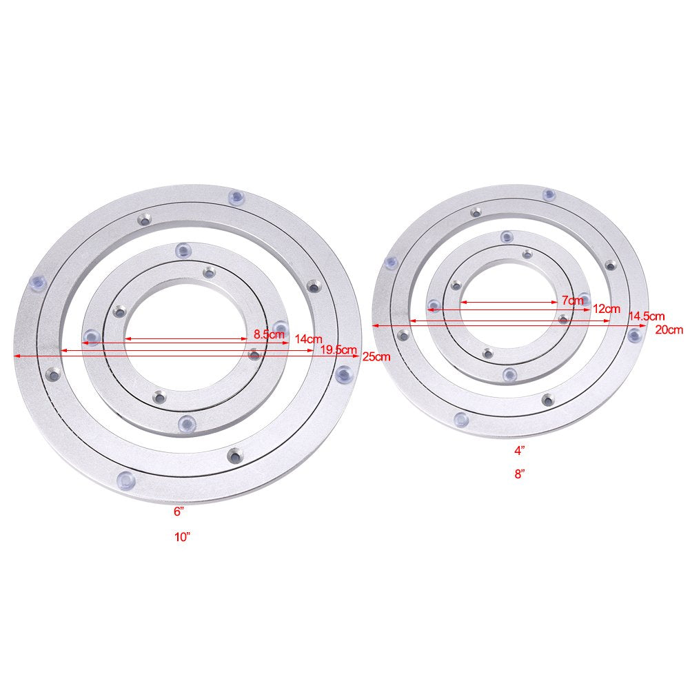 Tabletop swivel turntable ball bearing TV, monitor,e aluminum for dining table, kitchen appliances, etc. Lazy Susan (outer diameter-20cm / 7.9inch)