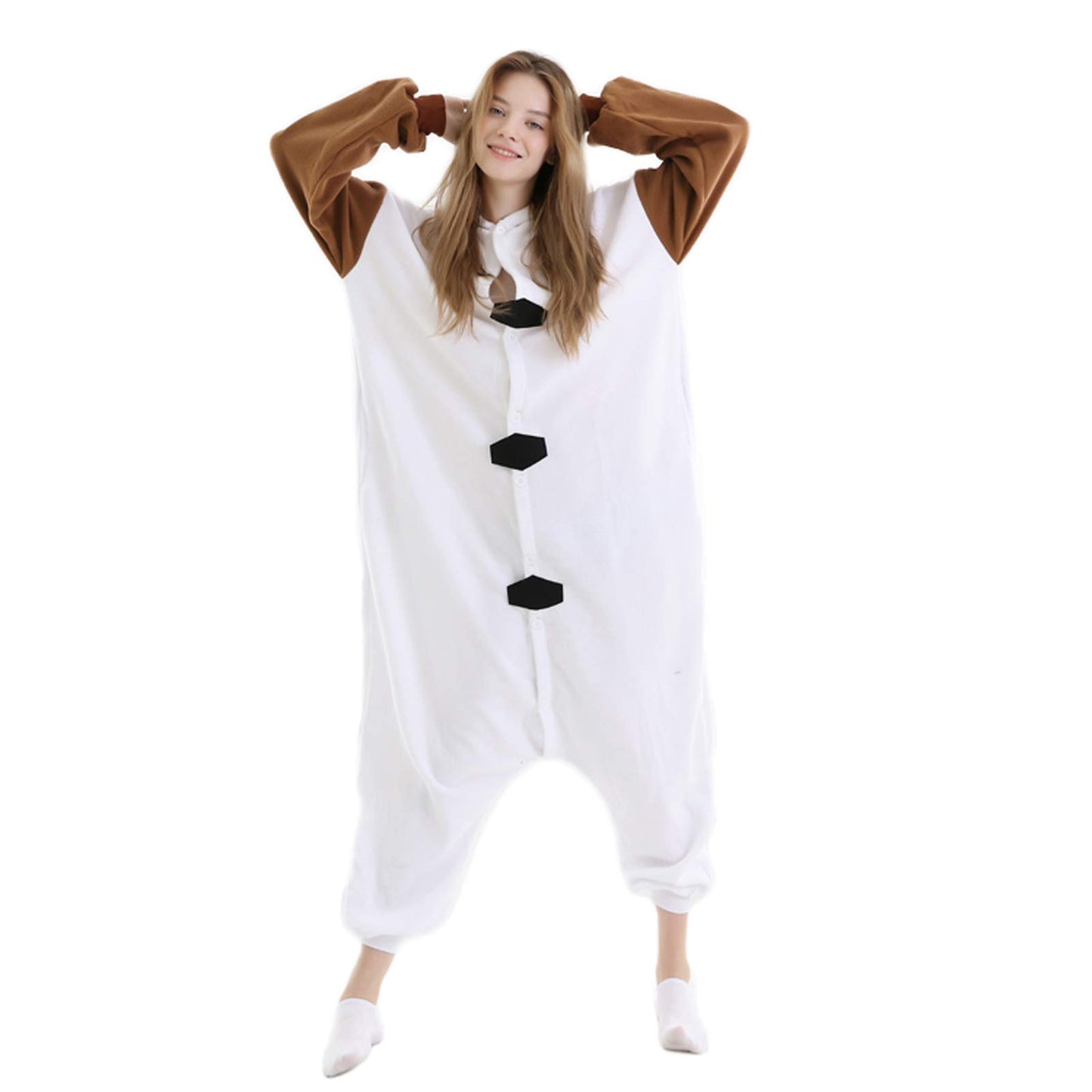 LorranTree Relax Olaf Onesie Costume Adult Women's Pajama Fasching Halloween Sleepwear Cosplay Jumpsuit Animal Carnival Olaf-S