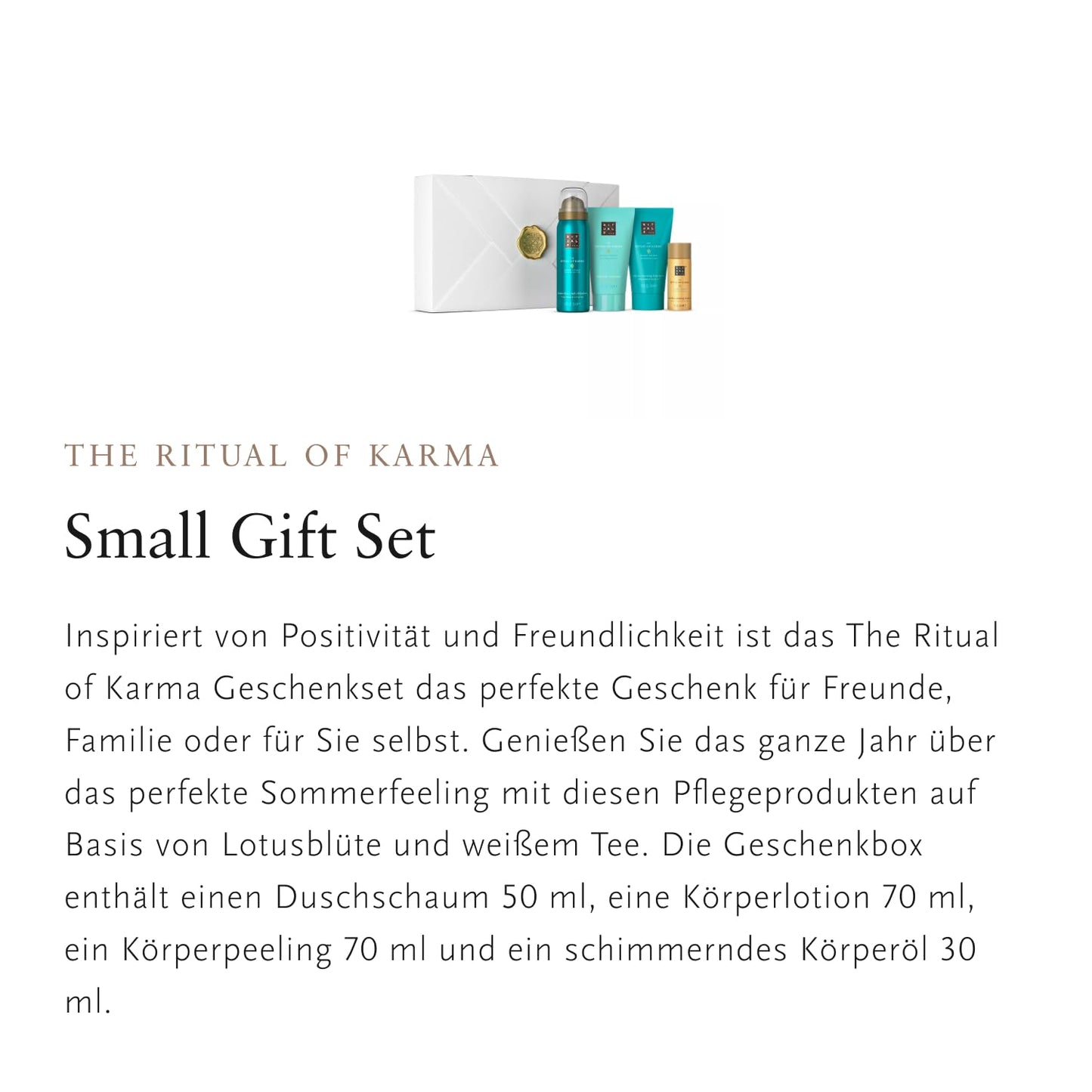 RITUALS Soothing Treat Gift Set from The Ritual of Karma series, includes: shower foam, body cream, body scrub, body oil, 1112243