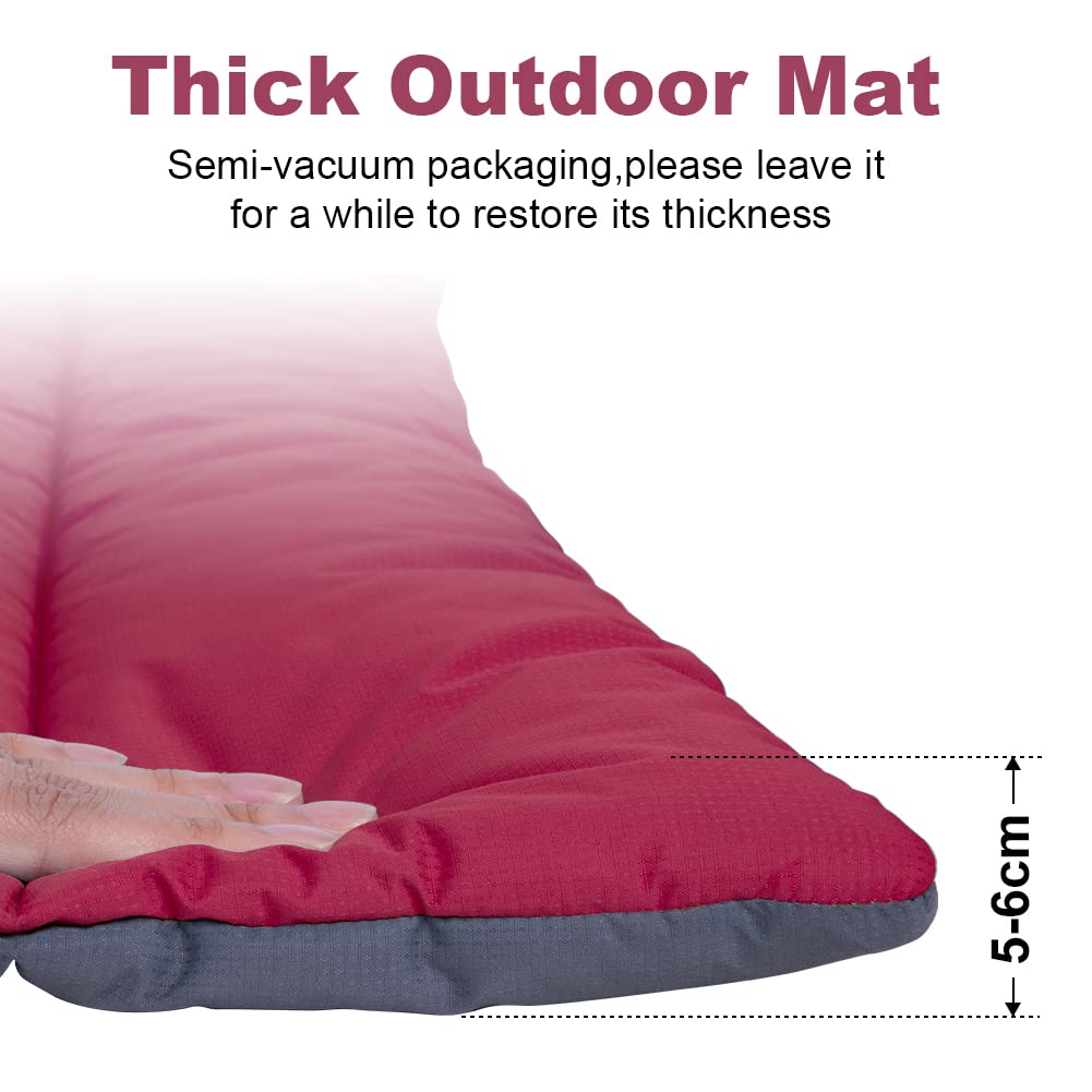 XIAPIA waterproof dog mat for outdoor use. Washable dog bed, antistatic, hygienic, foldable. Large pet travel blanket 110x68 cm (Red/Gray).