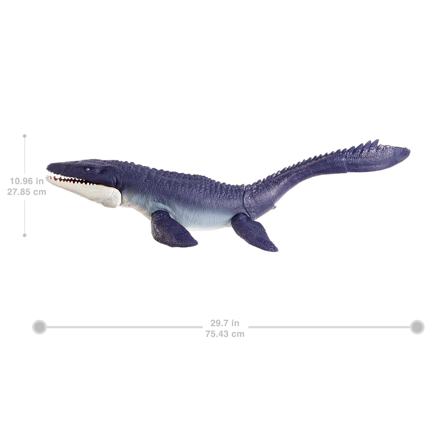Jurassic World HNJ57 - Dominion Mosasaurus dinosaur action figure, 70 cm tall with movable joints, physical & digital play, dinosaur toy for children ages 4 and up.