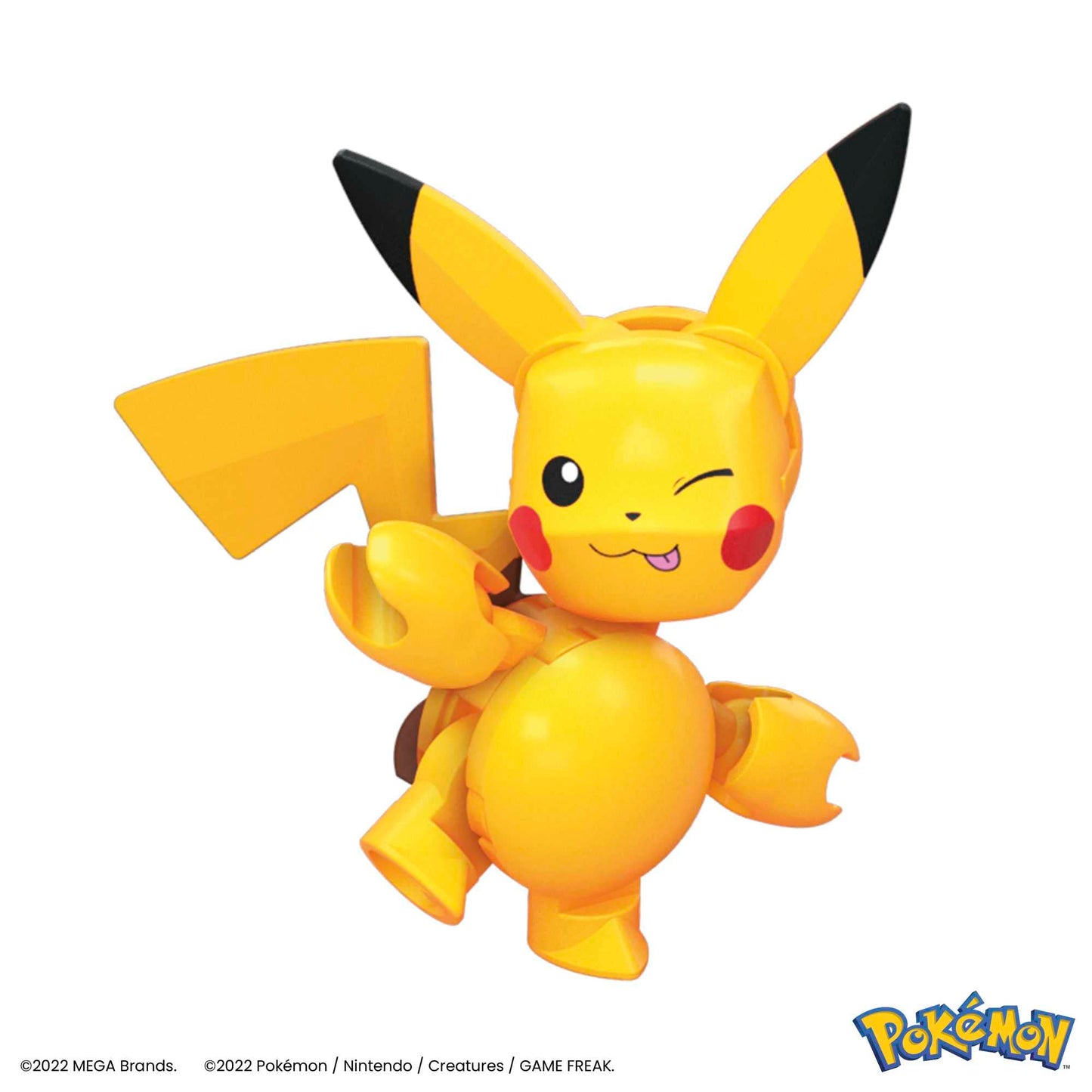 Mega Brands POKÉMON Pikachu - Evolution set with Pichu, Pikachu, and Raichu, featuring themed environment and battle effect elements, for kids 6+. HKT23