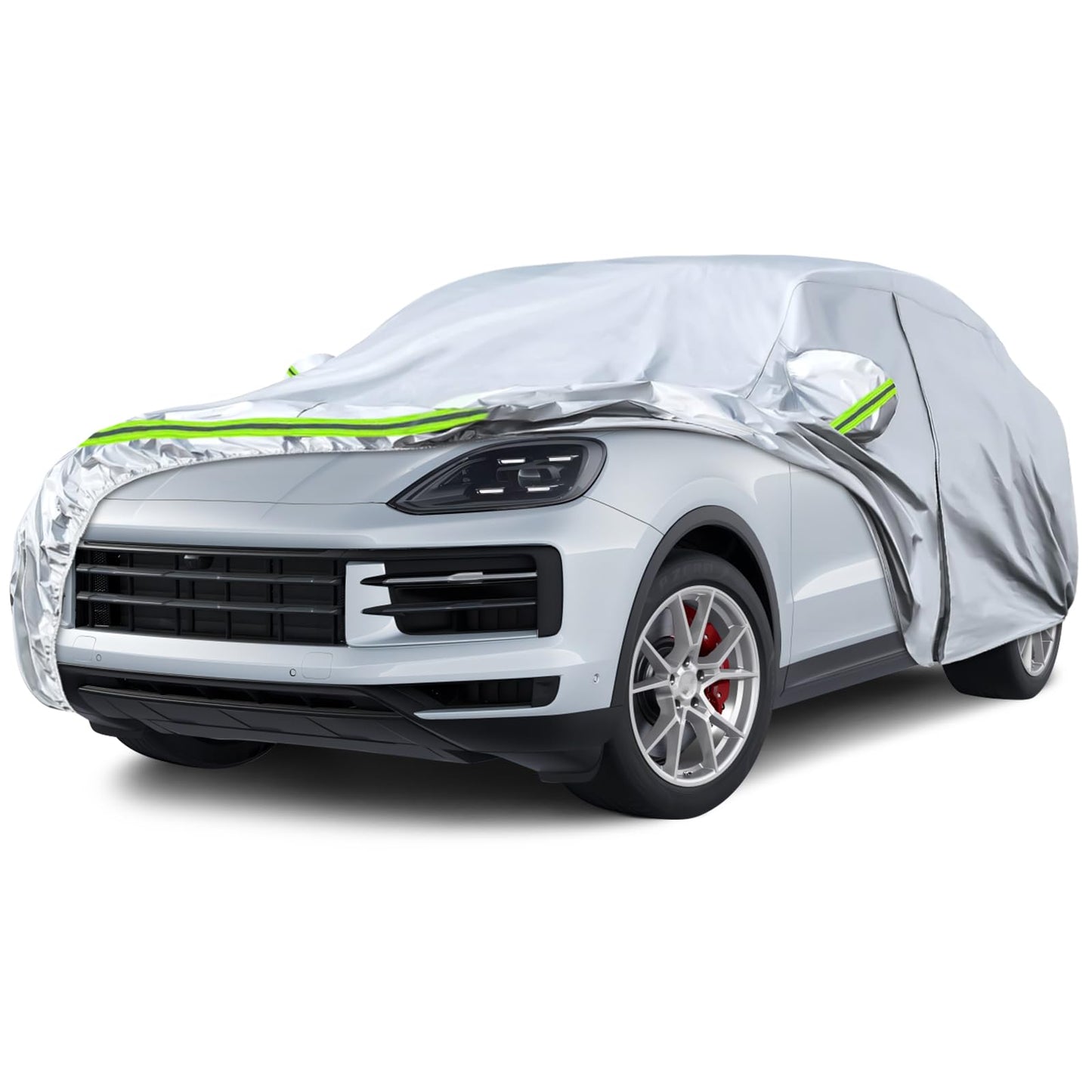JUDANNA Car Cover Outdoor Waterproof Fit for Porsche Cayenne 2011-2025, Summer Full Garage Car Cover Outdoor Cover for Rain Sun Dust UV Protection, Silver