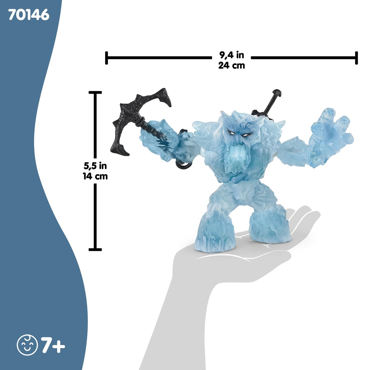 SCHLEICH ELDRADOR Creatures | Ice Giant 70146 | detailed monster figure with movable arms and jaw | great gift for girls and boys | toy for ages 7+ | 24 x 9 x 14 cm
