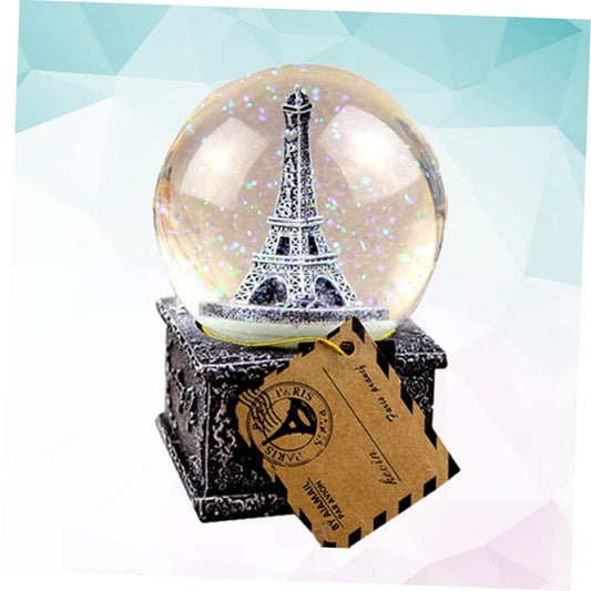 Warm vintage decoration music decoration Eiffel Tower decoration home decoration Eiffel Tower snow globe Eiffel Tower lamp snowflake globe balls day gift decorate with